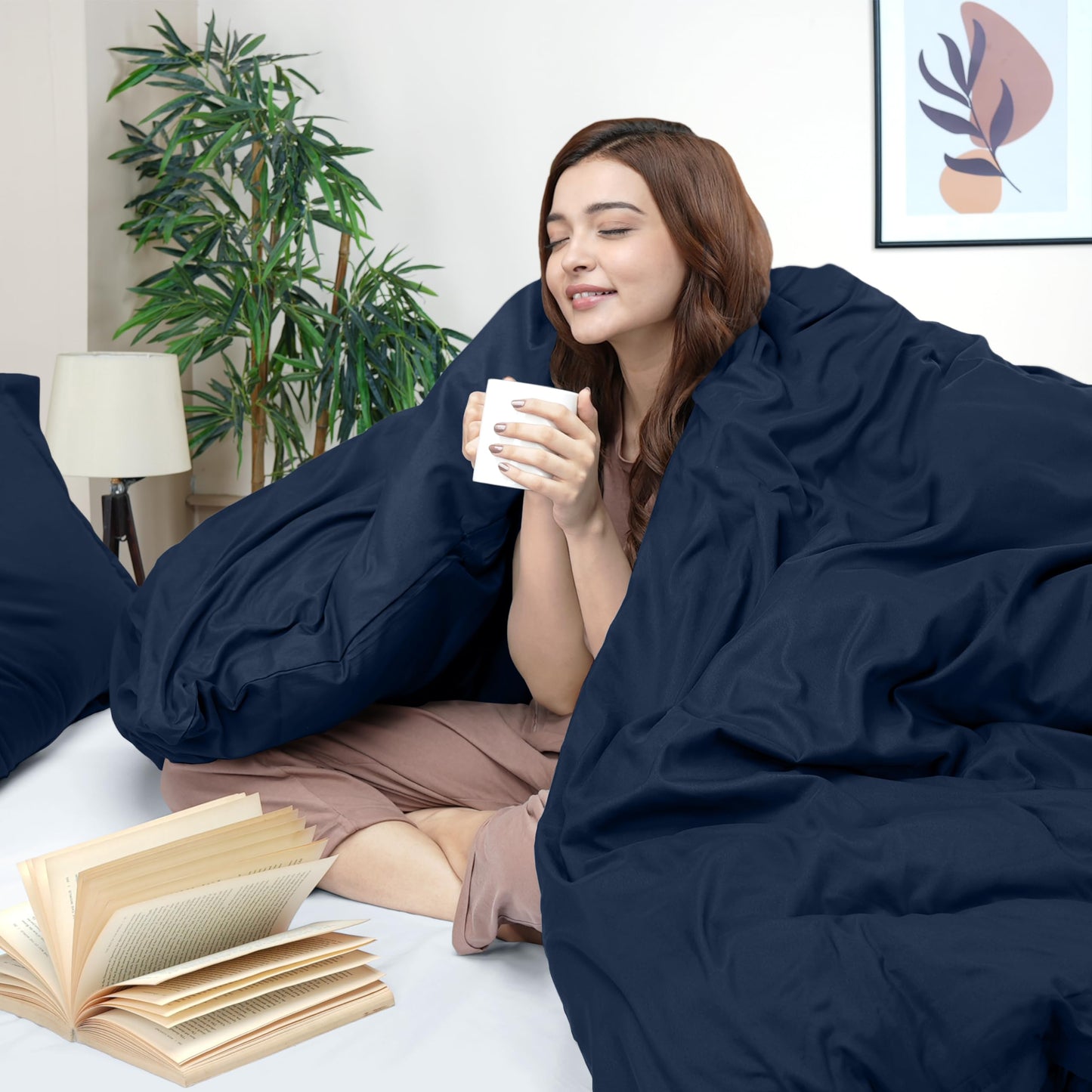 Utopia Bedding Duvet Cover Queen Size Set with Pillow Shams - Comforter Cover with Zipper Closure, 90X90 Inches & Pillow Shams 20X26 Inches (Navy) Comforter Not Included
