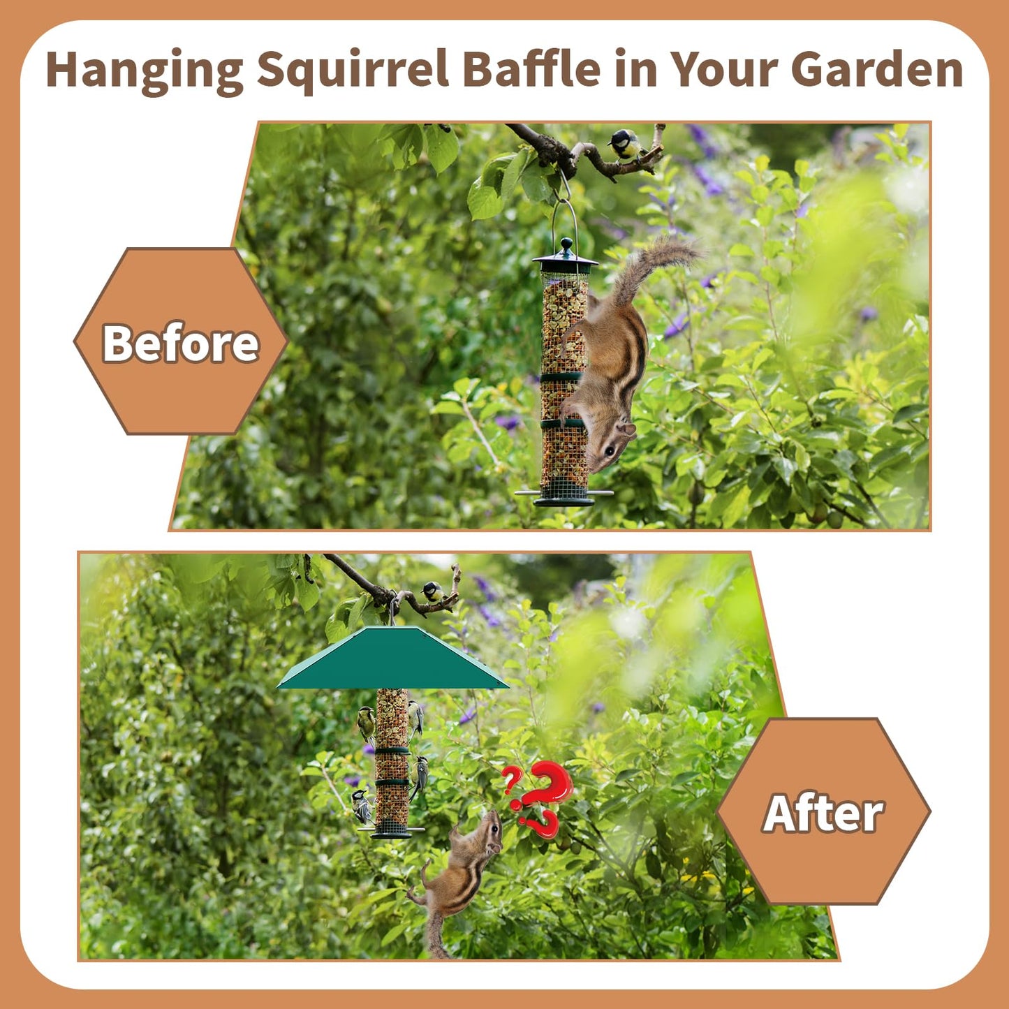 Metal Squirrel Baffle for 4x4 Post,17 Inch Squirrel Guard for Wooden Pole Outdoor,Squirrel Proof Baffles for Bird Feeder Protect Hanging Bird Feeders