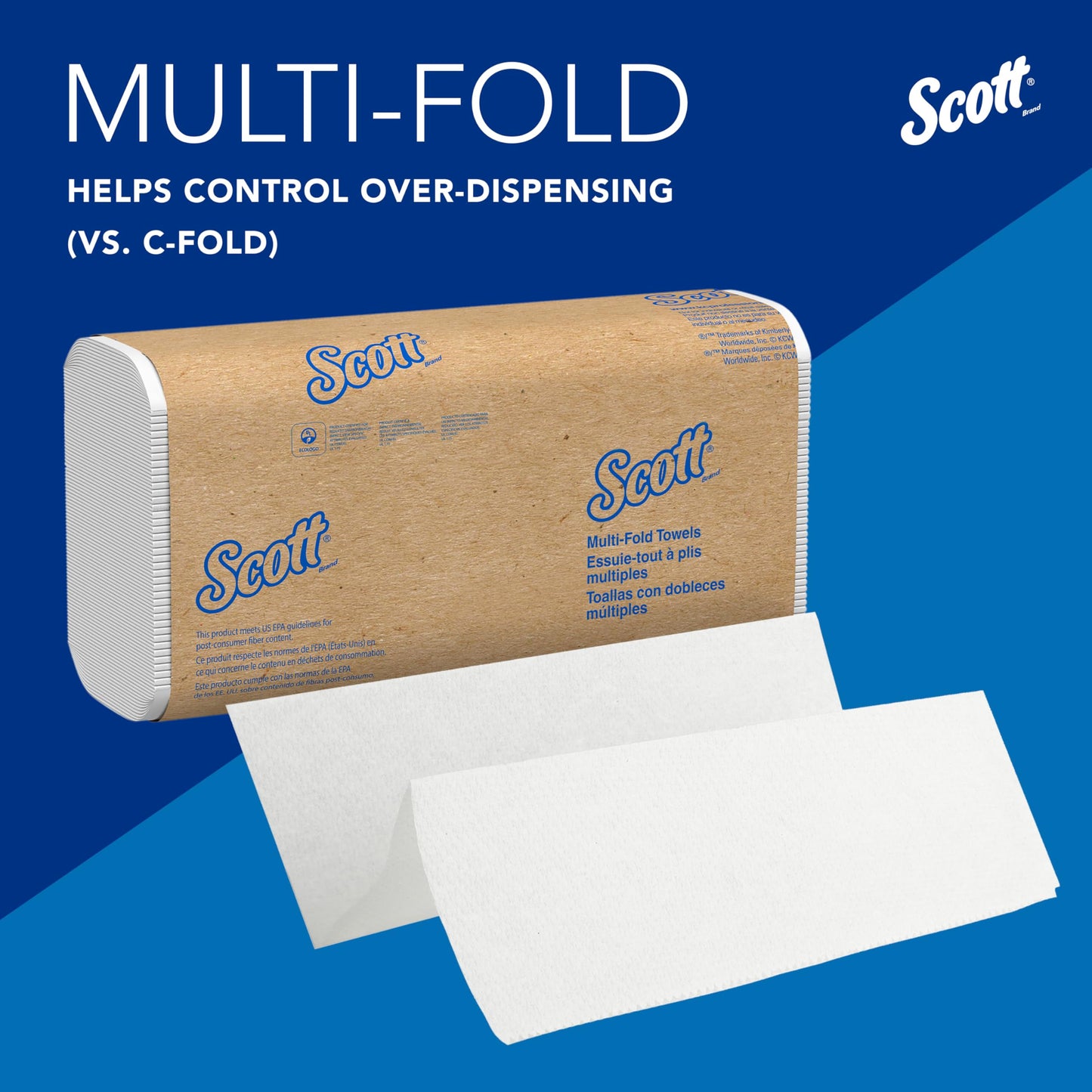 Scott Professional Universal Multifold Paper Towels, Bulk (01840), Absorbency Pockets, White, 9.2"x9.4" Towel, Compressed, Compact (250 Sheets/Pack, 16 Packs/Case, 4,000 Sheet Total)