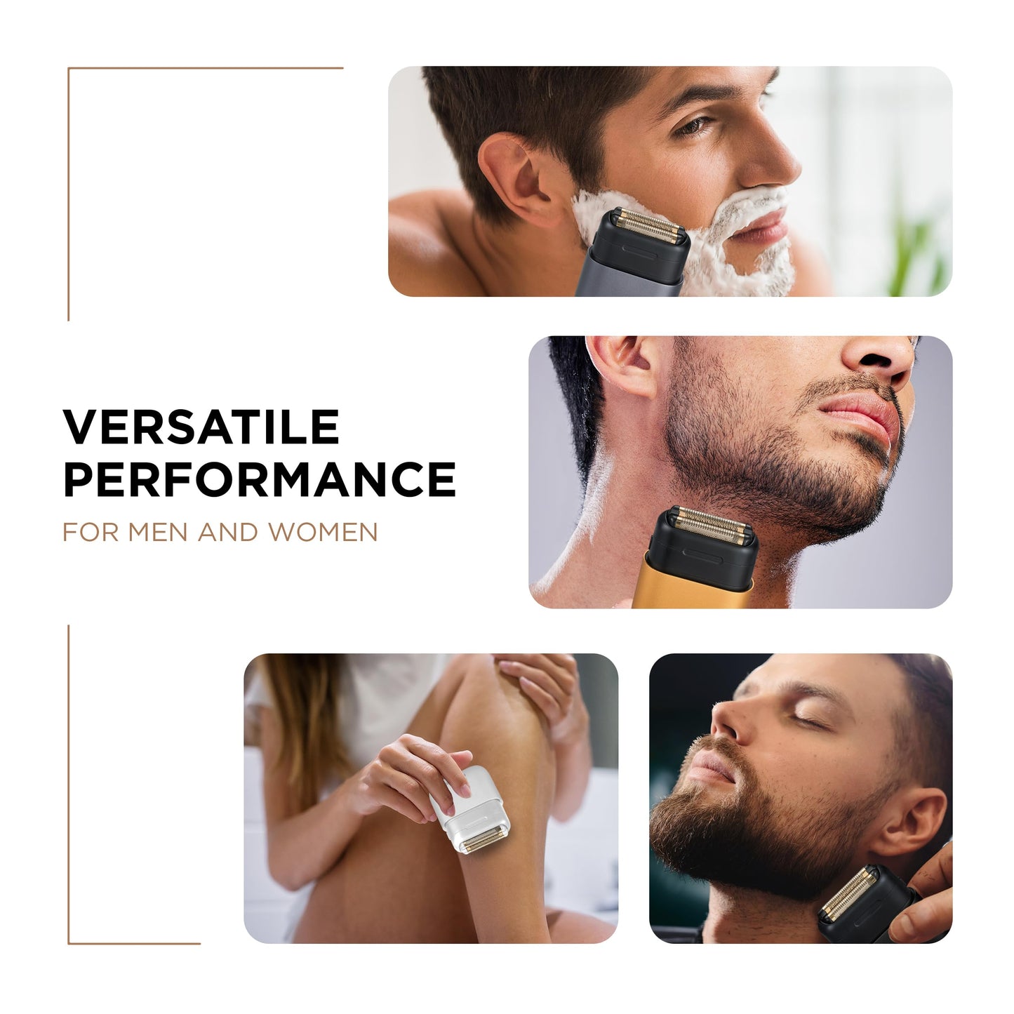 COCCO IMPACTO Shaver, Hygienic Gold Foil Triple Blade, Grey, Wet & Dry Use, Magnetic Replaceable Head, Intelligent Accelerator, 90 Min Run Time