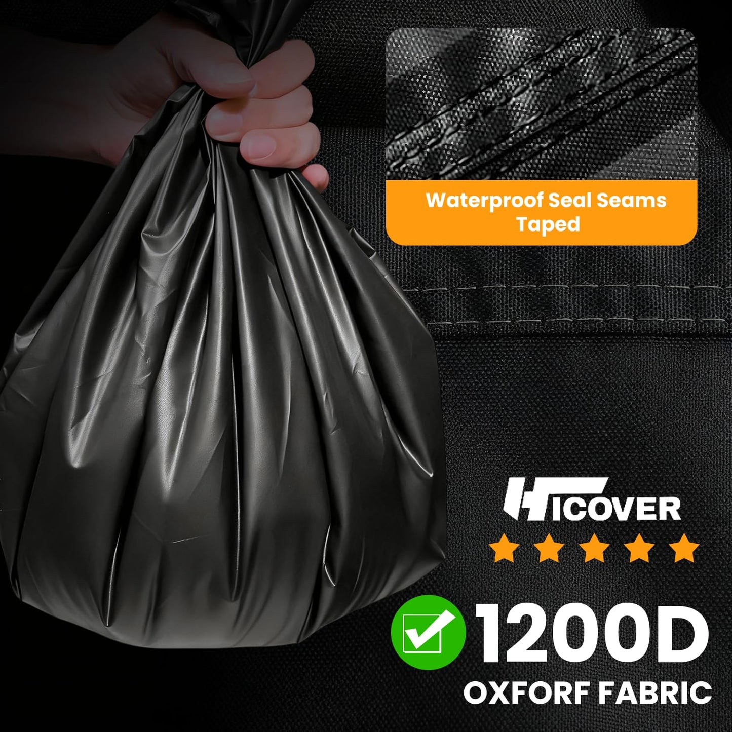 Hicover Snow Blower Cover - 1200D Snowblower Covers Heavy Duty Waterproof Zipper Reflective Strips Universal Fit for EGO, Honda, Ryobi, Cub Cadet, Ariens, Troy Bilt, Snow Joe, Toro and PowerSmart
