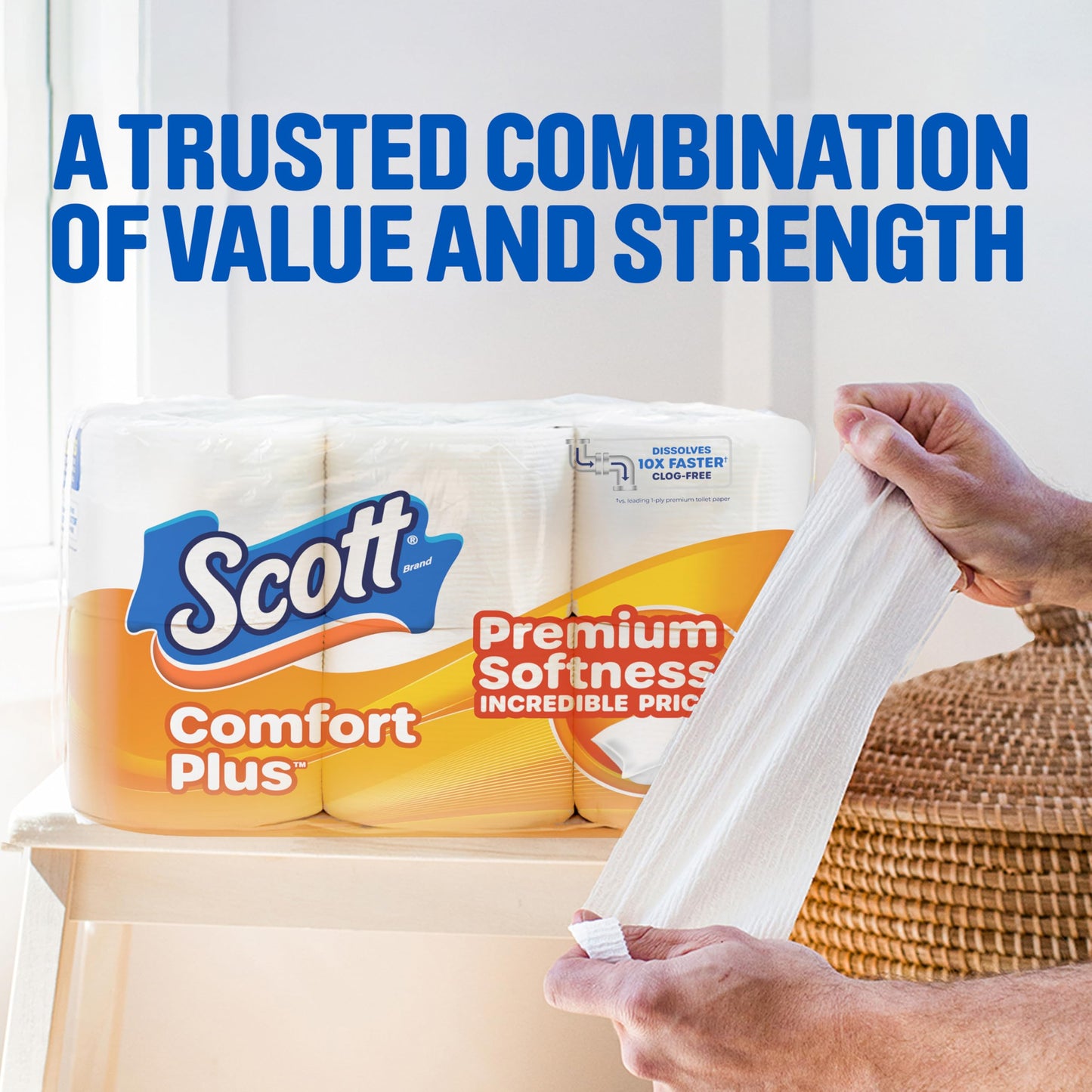 SCOTT CMFRT+ DBL RL Bath Tissue E-COMM 48 PK 231 FSC Mix SGSCH COC 005460