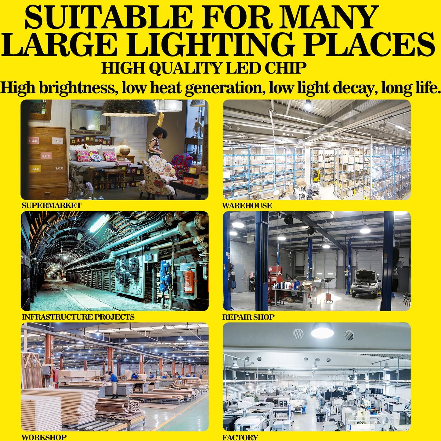 700W Equivalent 10500LM Corn Bulbs (1-Set) - 90% Energy Saving, IP65 Waterproof, 70W E26/E39, 5000K Daylight, Warehouse Light, ETL/FCC/ROHS/CE Certified, Not Dimmable