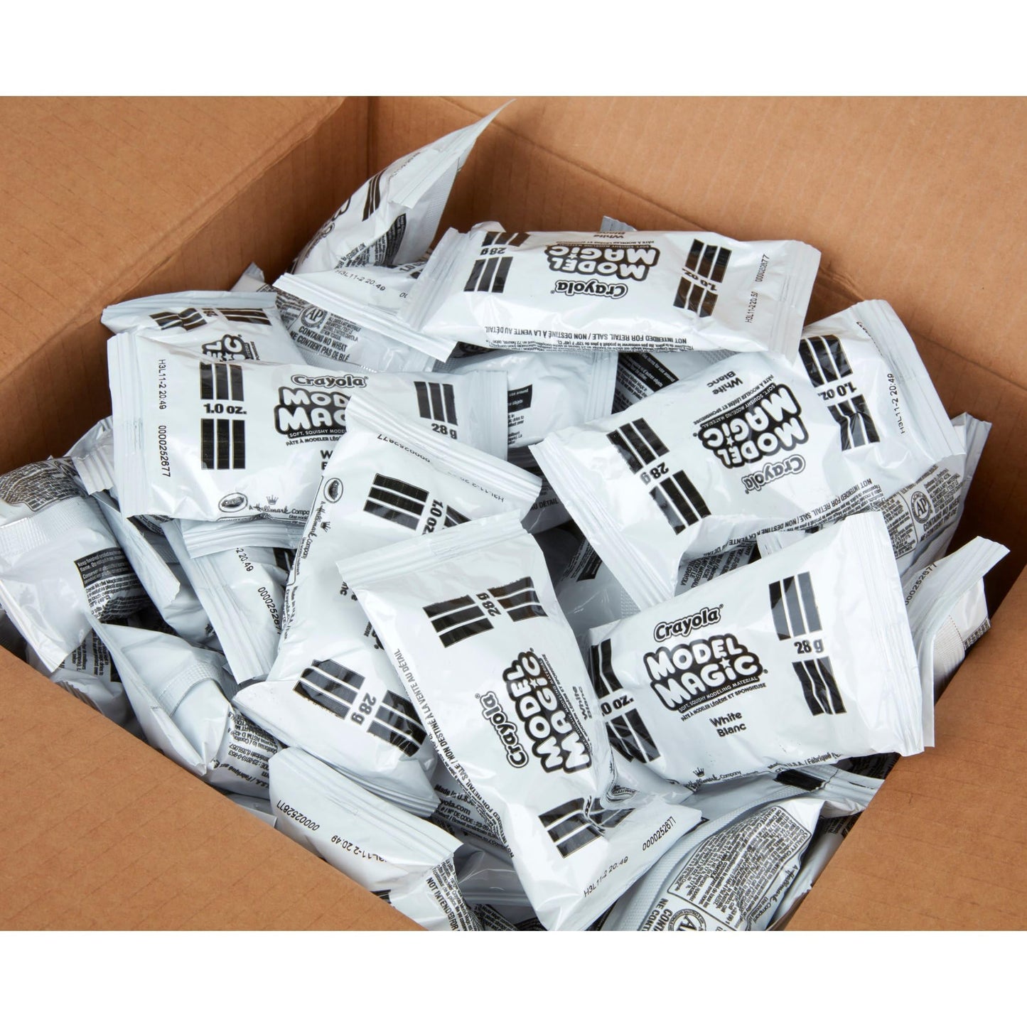 Crayola Model Magic White, Modeling Clay Alternative, Bulk School Supplies Classpack,75 Single Packs, 1 oz