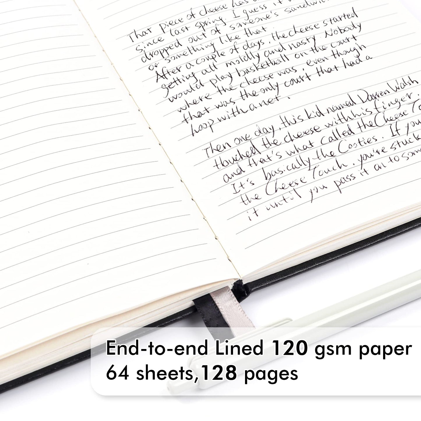 feela 8 Pack Journal Notebook Bulk for School, Hardcover Business Notebooks Classic Ruled Lined Journals with Pen Holder for Work Note Taking, with 8 Black Pens, 120 GSM, 5.1”x8.3”, A5, Black