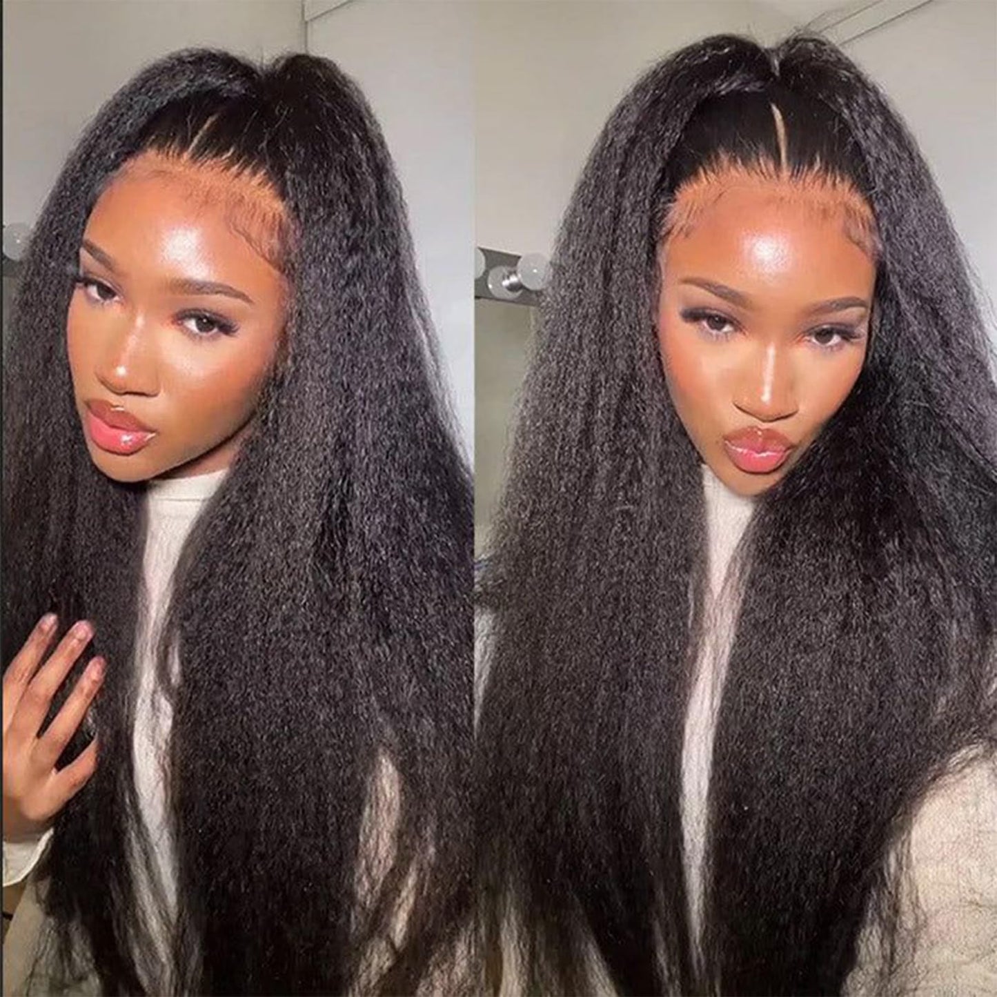 DAIMER Short Length Brazilian Kinky Straight Bundles Human Hair Sew in Unprocessed Virgin Hair Extension Yaki Straight Human Hair Weft Natural Color 14 Inch