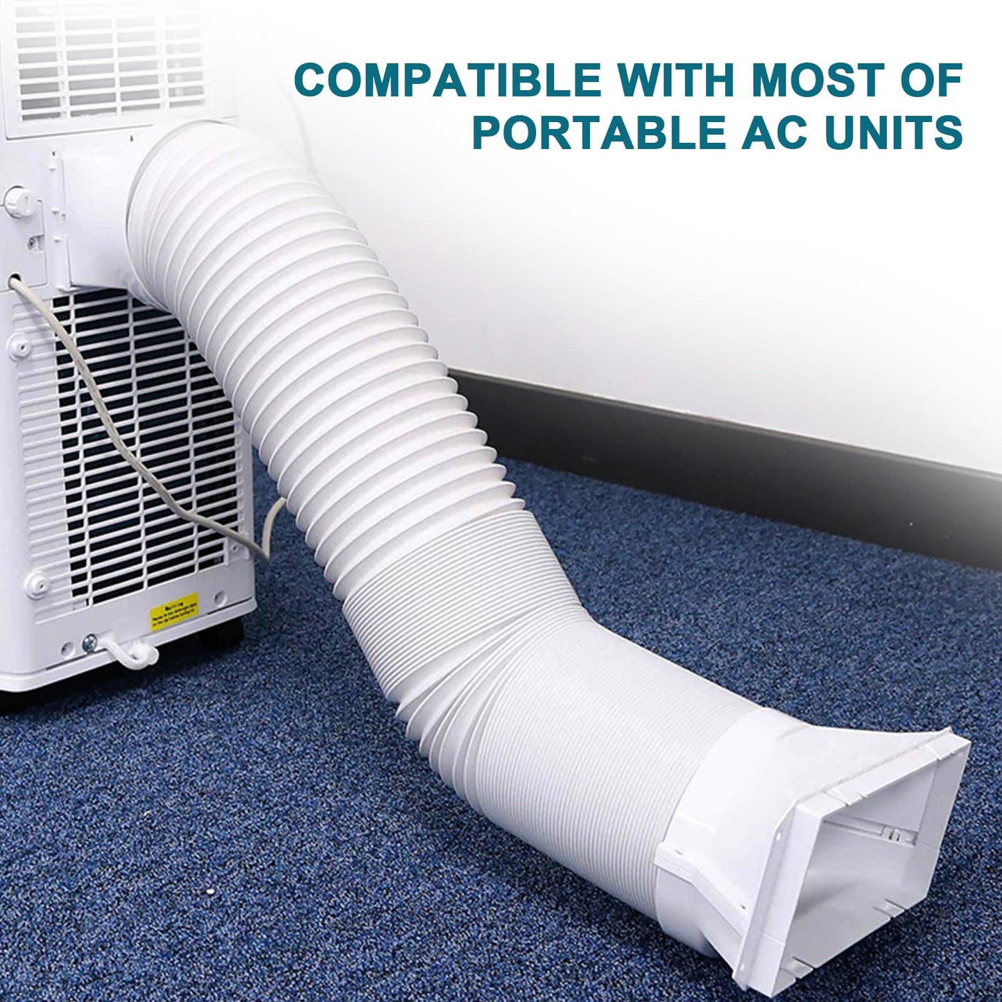 Portable Air Conditioner Hose with 5.9" Diameter & 80" Length Anti-Clockwise Thread, Universal Portable AC Exhaust Hose Air Conditioner Parts & Accessories
