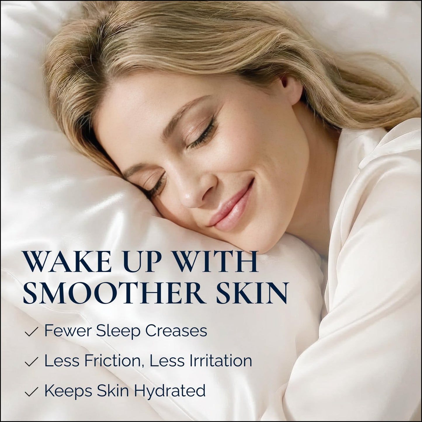 RENESSY Premium Silk Pillowcase 100% Organic Mulberry Silk, 22 Momme, Grade 6A - Oeko-Tex Certified in Germany - Luxury for Hair & Skin, 1 Piece (Standard, Natural Silk Off-White)