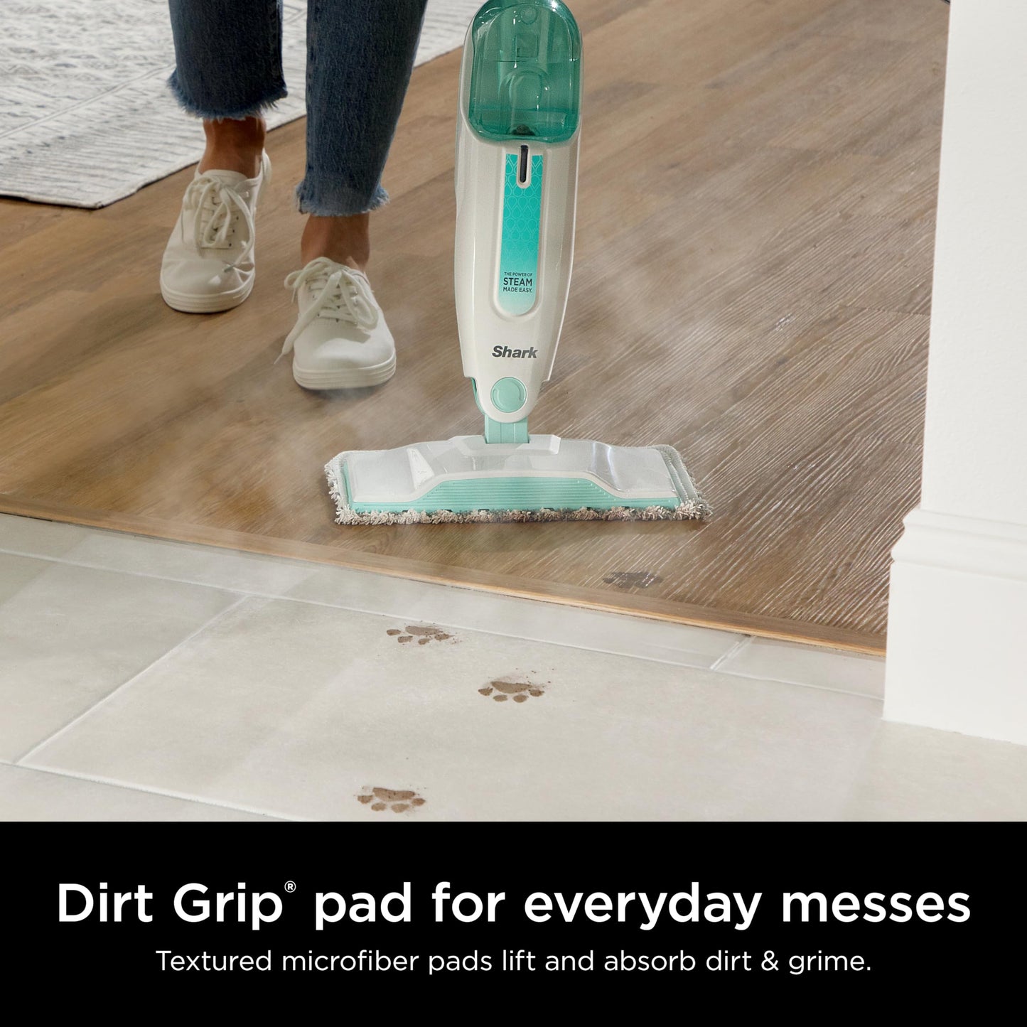Shark Genuine Steam Mop Replacement Pads 2 Pack – Includes 1 Dirt Grip and 1 Scrub Pad, Machine Washable, Designed for Sealed Hard Floors, Compatible with Shark S1000 and S2000 Series ONLY,1153FCS2000