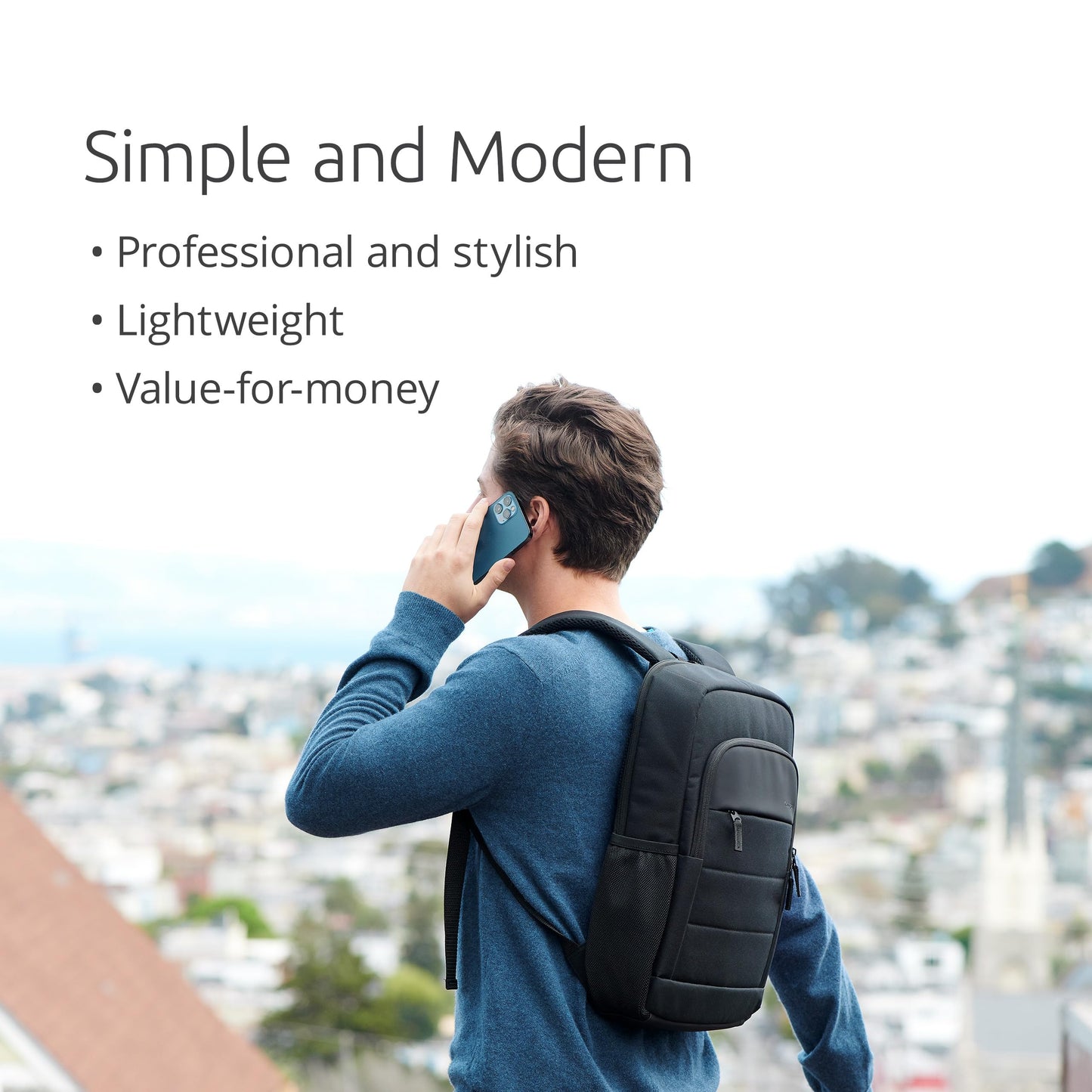 Kensington EQ 14" Laptop Backpack - Protective with Padded Straps and Breathable Mesh Fabric, Made from 14.5 x 250ml plastic bottles - for Laptops Up to 14" (K60391WW)