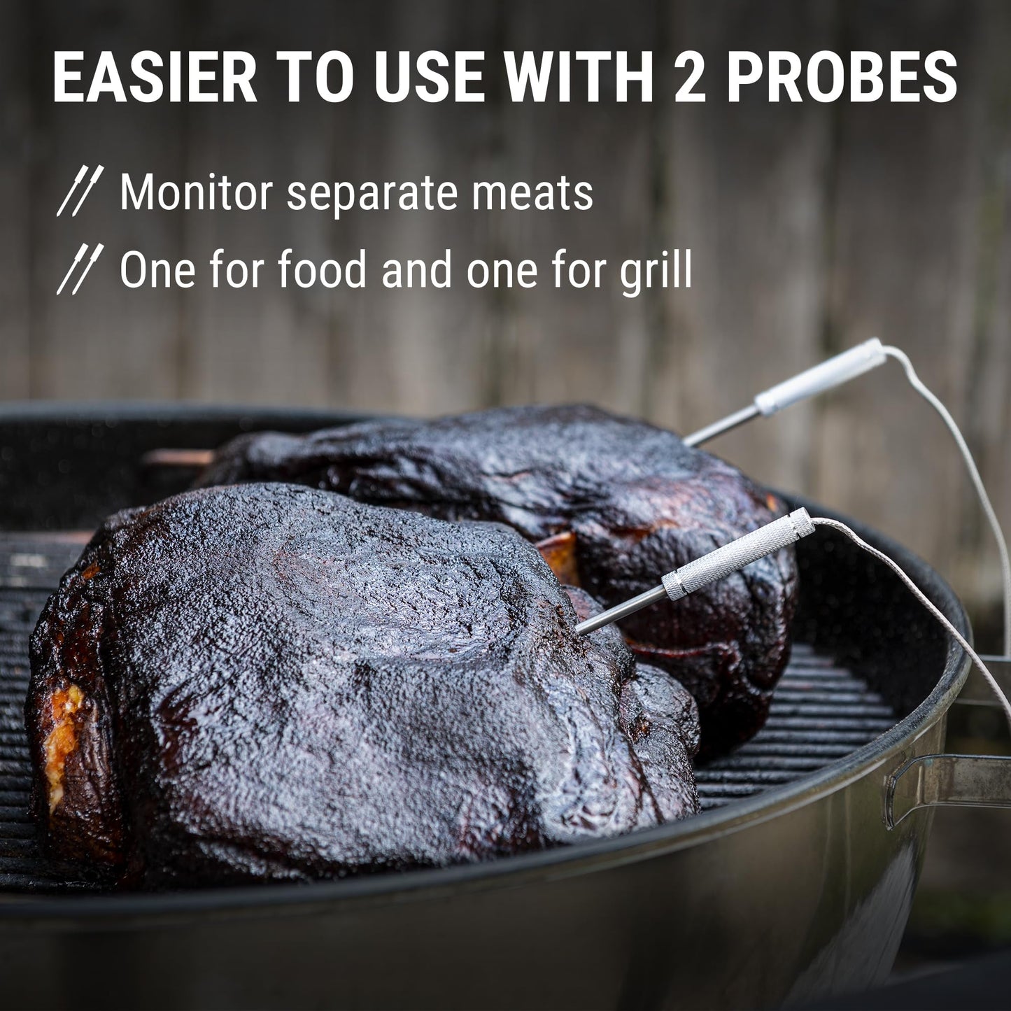 ThermoPro Wireless Meat Thermometer of 650FT, Bluetooth Meat Thermometer for Smoker Oven, Grill Thermometer with Dual Probes, Smart Rechargeable BBQ Thermometer for Cooking Turkey Fish Beef