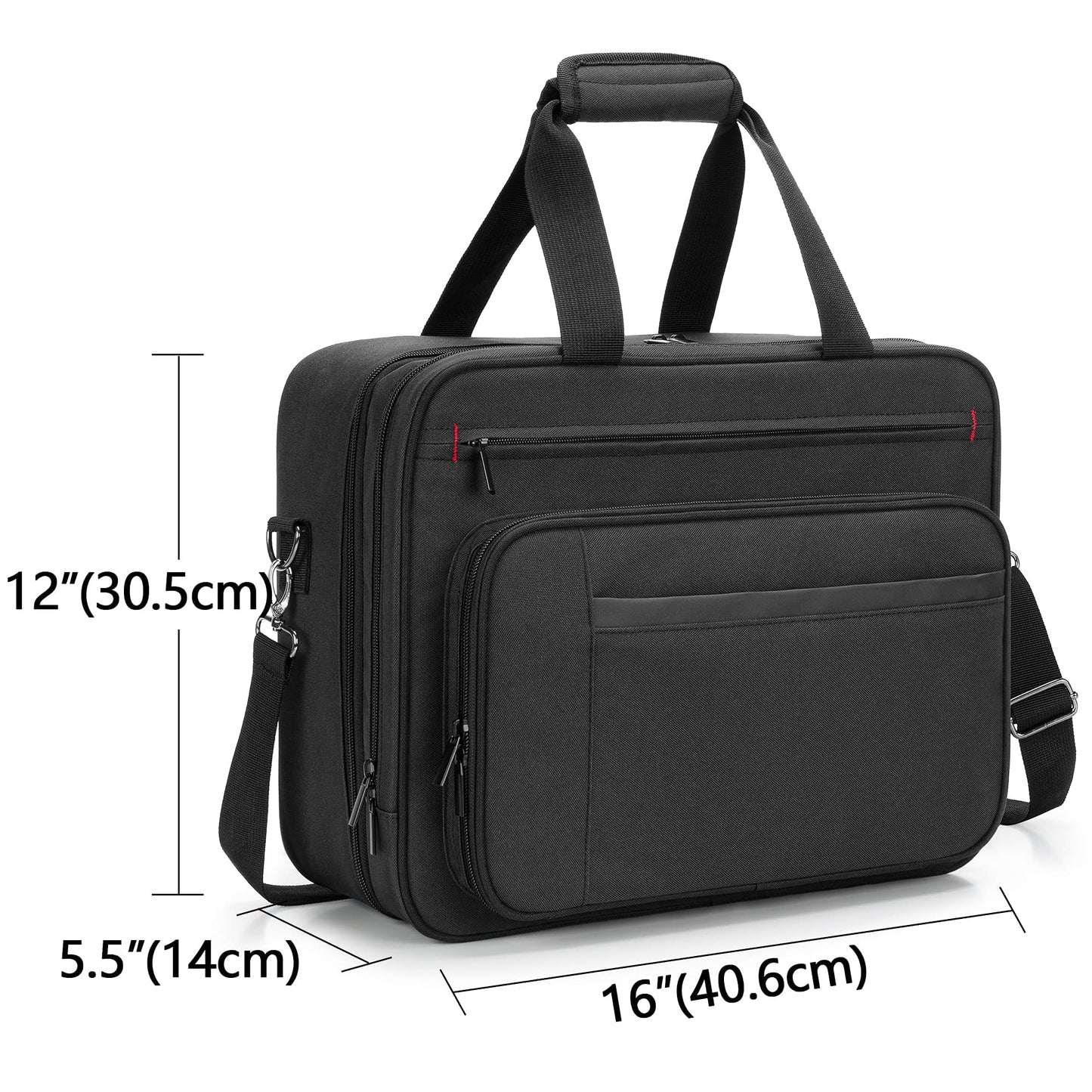 SAMDEW Double-Layer Portable Mobile Printer Storage Bag Compatible with HP Tango/Tango X, HP Officejet 250/200, Printer Carrying Case with Laptop Layer up to 15.6", Shoulder & Trolley Strap, Bag Only