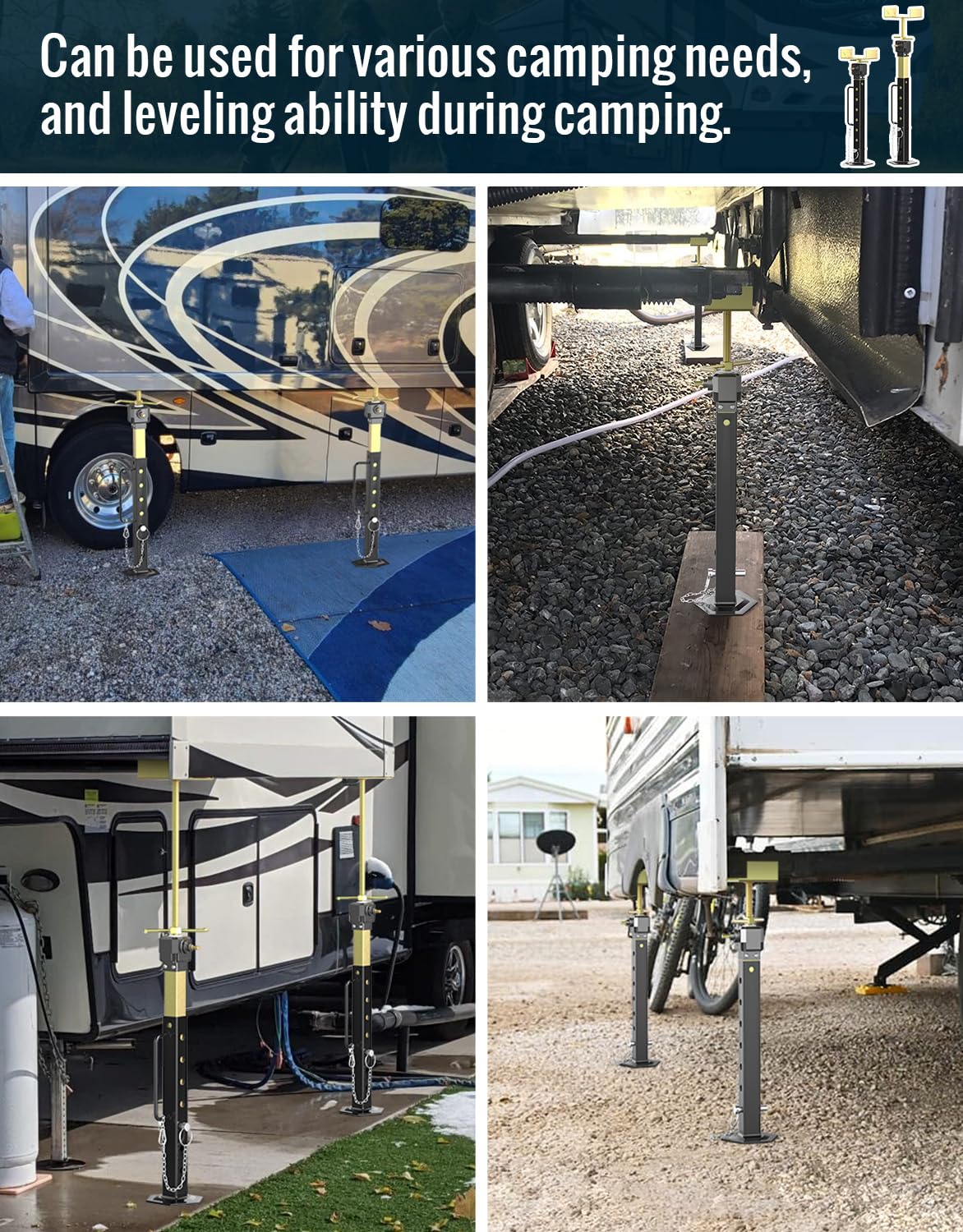 Upgraded RV Slide Out Support Stabilizer Jack, 1 Pack [Allow Drill Adjust] 16" to 36" Adjustable Slide Out Support Jack, Camper and Travel RV Stabilizer Jacks, Supports Up to 5,000 lbs
