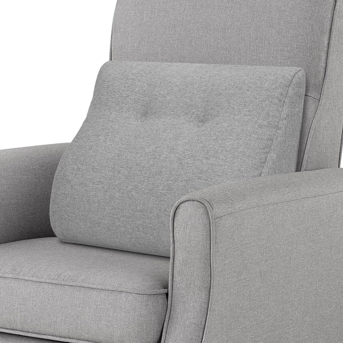 baibu Lumbar Support Pillow for Couch, Dual-Layer Patent Design Back Support Pillow with Memory Foam Ergonomic Orthopedic Recliner Lumbar Cushions for Elderly Lower Back Pain Relief, Grey, 1PC