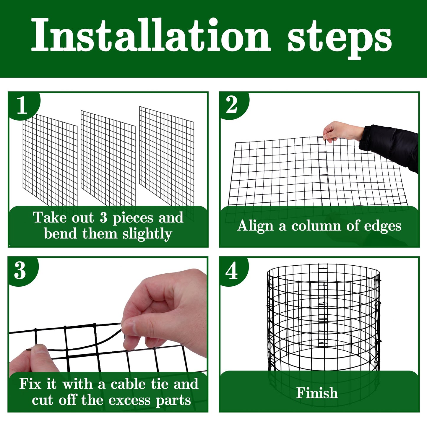 10 Packs Wire Plant Protector from Animals - 12" H X 12" D Metal Mesh Plant Cage Covers - Sturdy Garden Bunny Barricades Chicken Wire Cloche for Plants Shrubs Vegetables Flowers