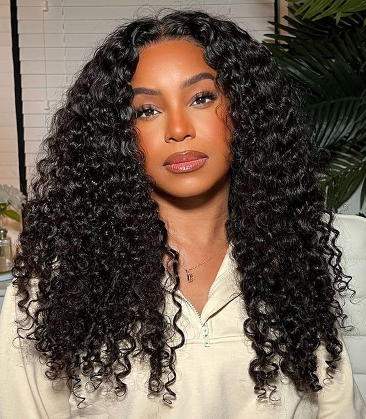 SilkSleek 20 Inch Deep Curly Human Hair Wig T Part 13X4 Lace Front Wigs Pre-Plucked Hairline for Black Women Glueless 180% Density Brazilian Virgin Hair Natural Color with Brown Shade