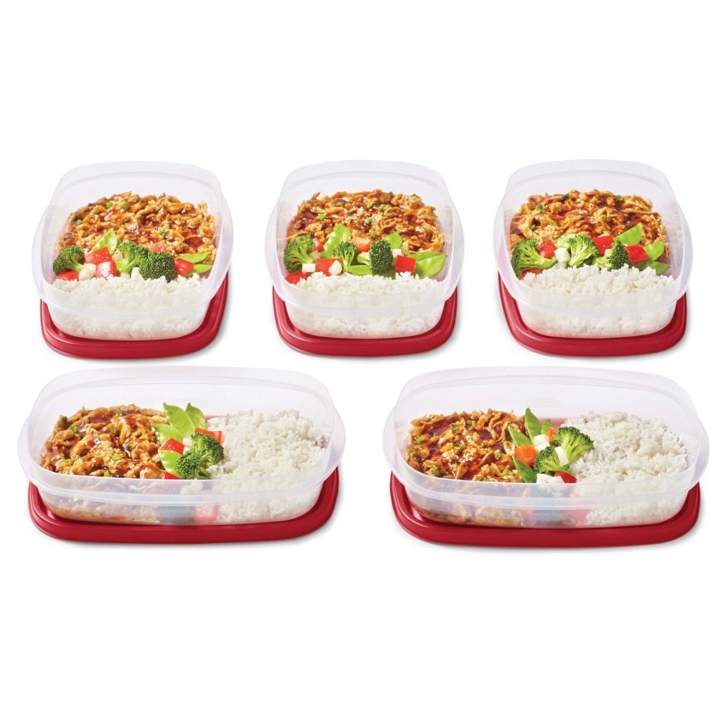 Rubbermaid EasyFindLids Meal Prep Containers 5.5 Cup Red