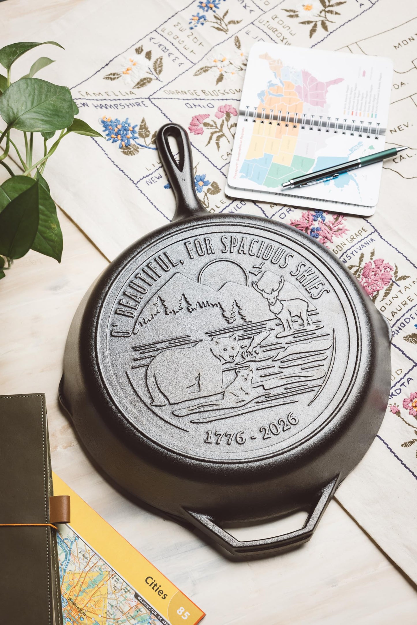 12 Inch Seasoned Cast Iron Skillet with 250th Anniversary Logo