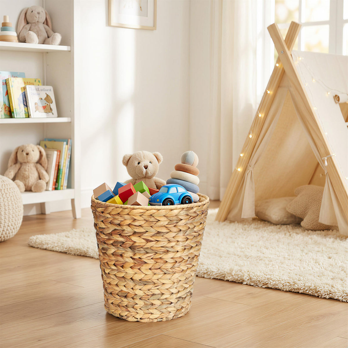YINGXUN Wicker Waste Basket for Bathroom Large 3.5 Gallons (2 Pack)