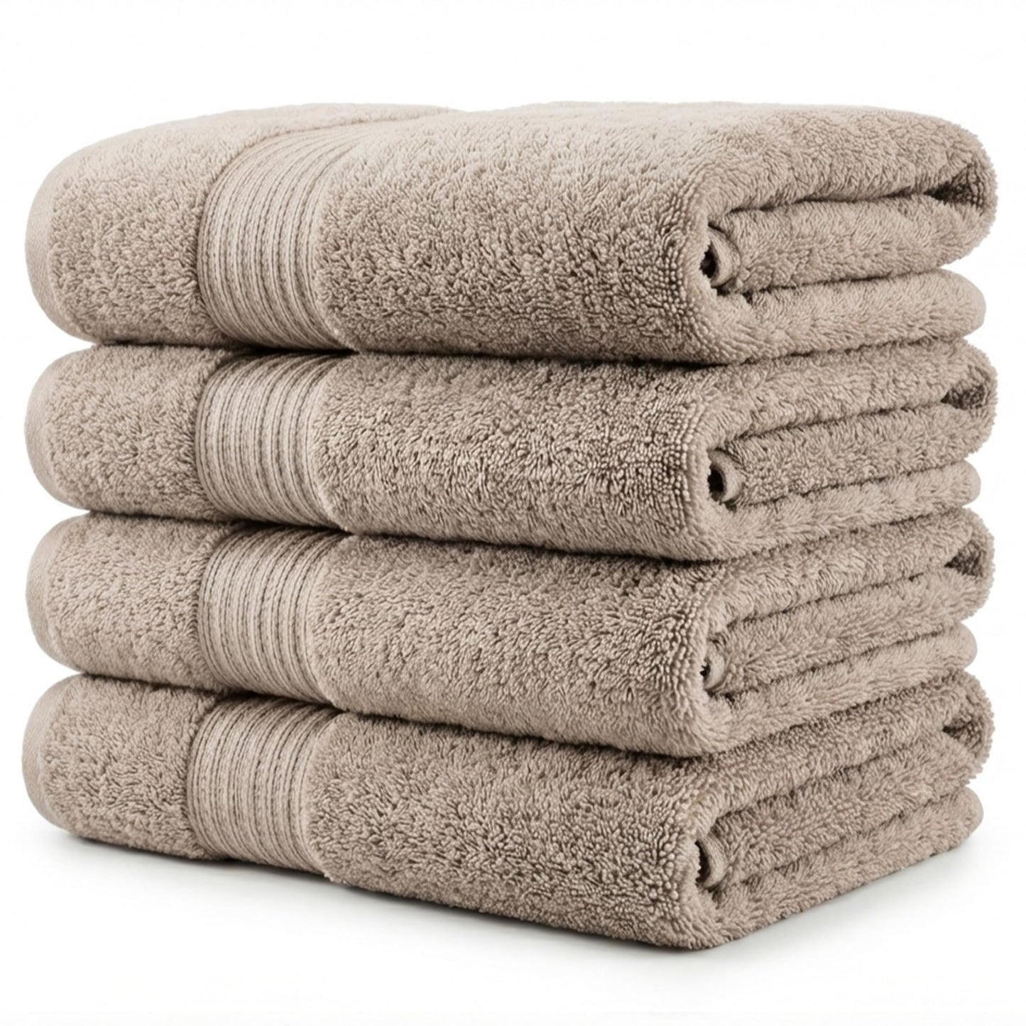 CasaFlow Luxury Bath Towels, 27 x 54 Inch, Set of 4 – 100% Ring Spun Cotton, 550 GSM, Ultra Soft & Highly Absorbent, Quick Dry, Double Stitched – Beige