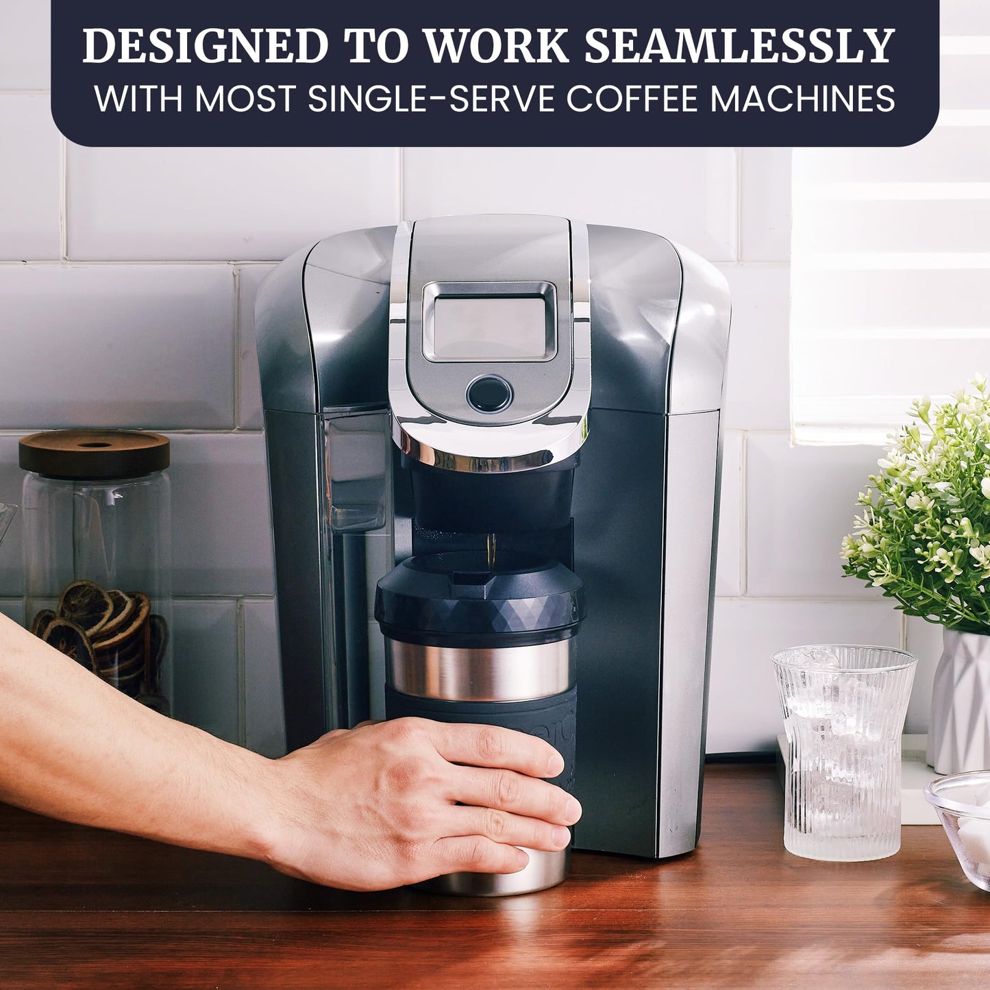 HyperChiller The Original but NEW Stainless-Steel HC2SS Patented Iced Coffee/Beverage Cooler Ready in One Minute, Reusable for Iced Tea, Wine, Spirits, Alcohol, Juice, 12.5 oz, Stainless Steel
