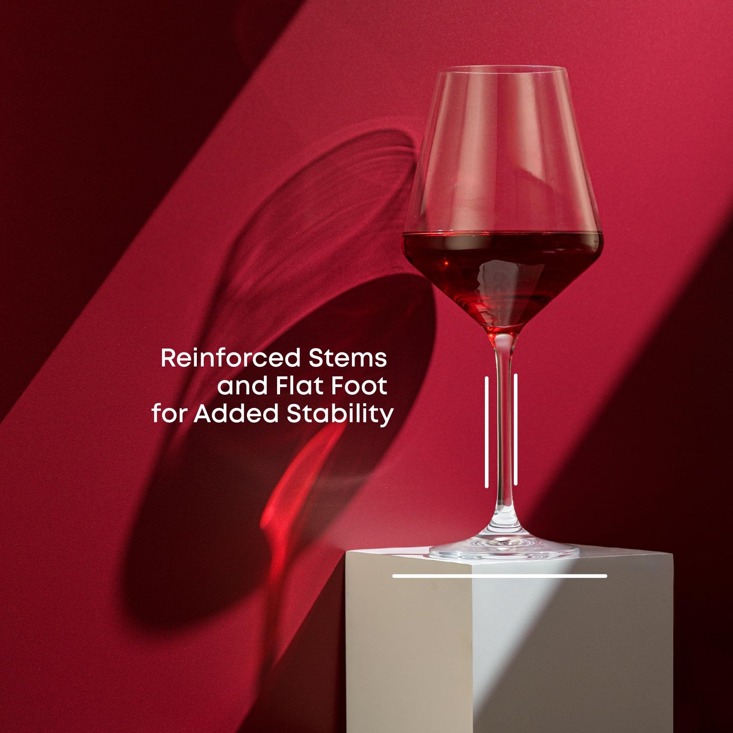 JoyJolt Layla Red Wine Glasses, Set of 4 Italian Wine Glasses, 17 oz Clear Wine Glasses