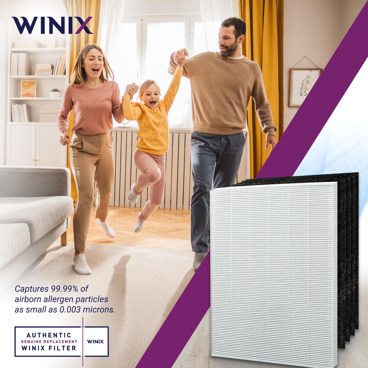 Genuine Winix 115115 Replacement Filter A for C535, 5300-2, P300, 5300, White/Black
