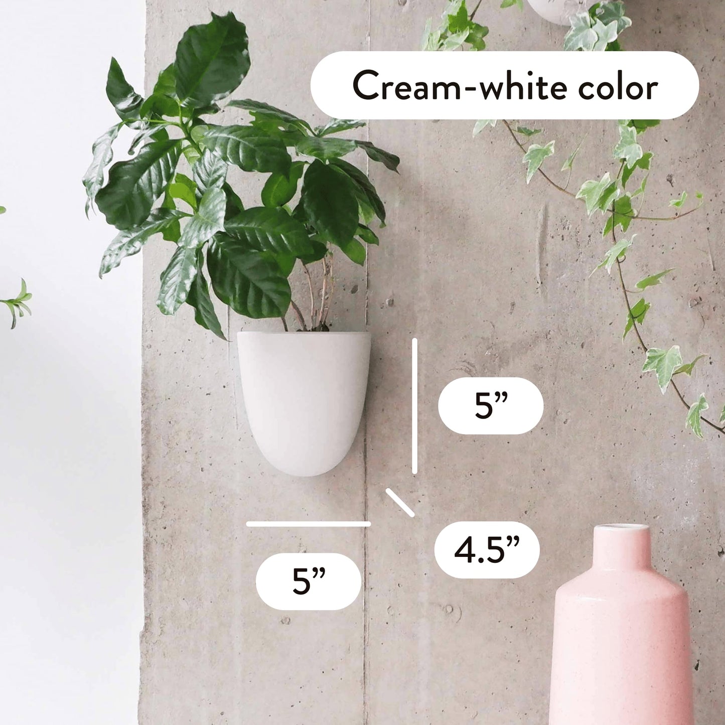PlantPod Luxe - Self-Watering Wall Planters (Set of 6) - Easy to Water and Install - Lightweight - Design Your Own Vertical Garden - Wall Planters for Indoor Plants
