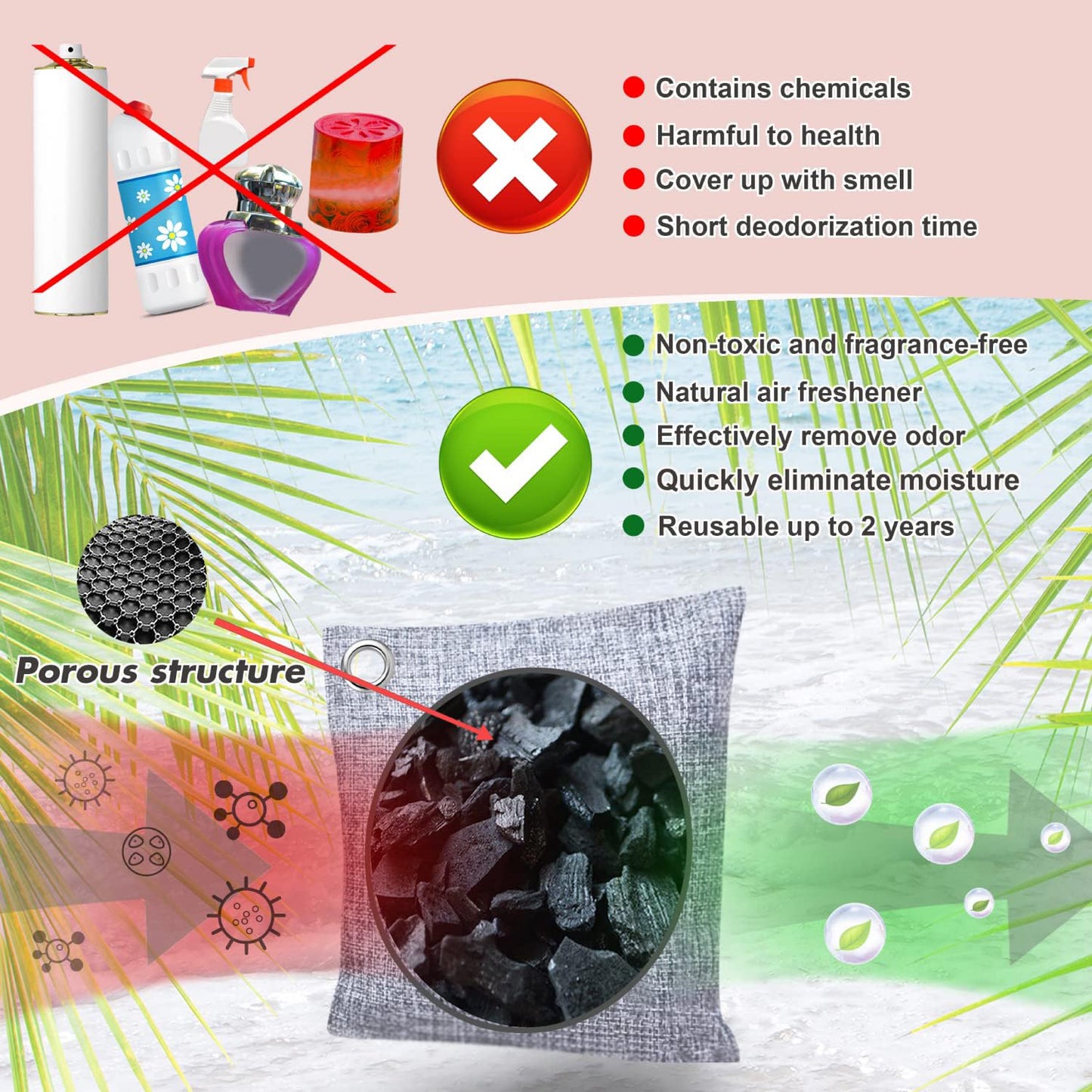 Mayunuo Activated Charcoal Odor Absorber for Strong Odor in Basement, Cars, Closets, Smoke, Shoes. 16 Pack Bamboo Charcoal Air Purifying Bags Deodorizer Odor Eliminator for Home
