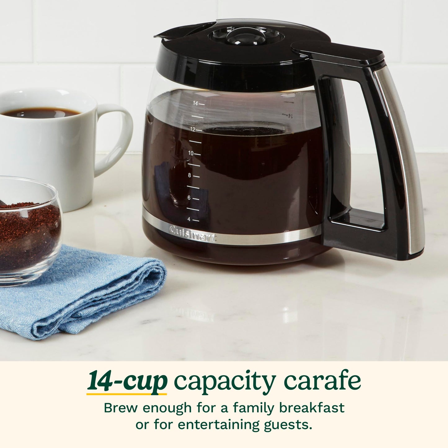 Cuisinart 14-Cup Replacement Glass Carafe, Black (DCC-2200RC)