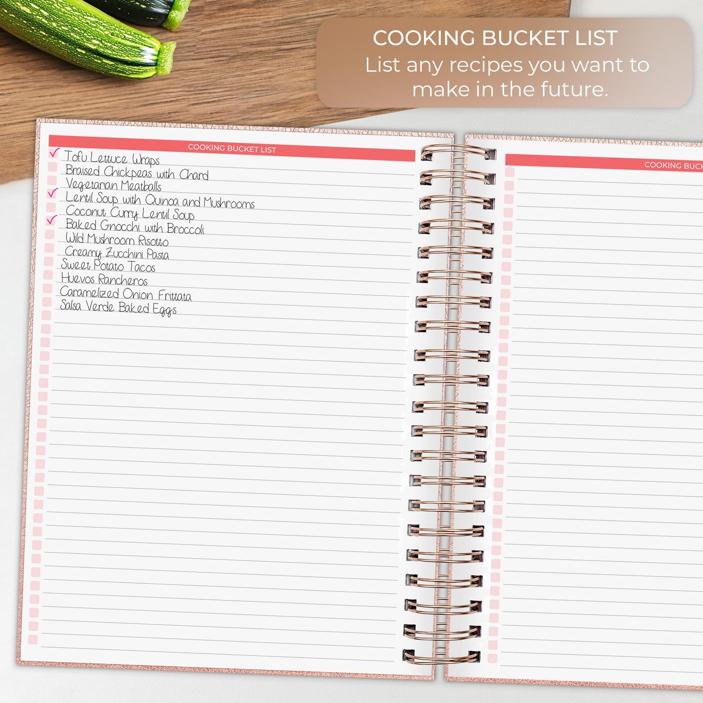 Clever Fox Recipe Book Spiral – Make Your Own Family Cookbook – Blank Recipe Notebook Organizer – Empty Cooking Journal to Write In Recipes – Large Size, 9.3”x11.2”, Hardcover (Rose Gold)