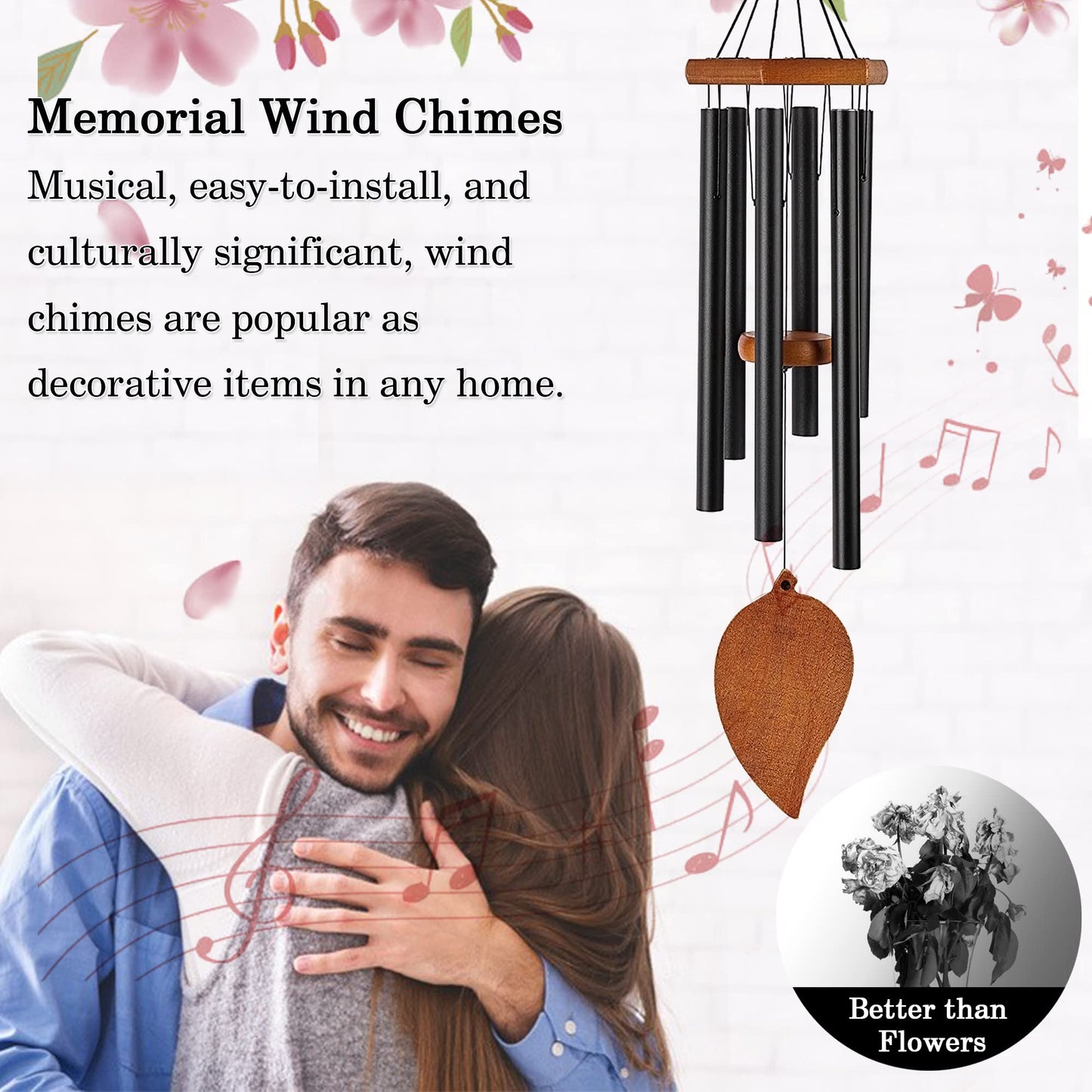 Wind Chimes for Outside Wind Chimes Deep Tone Large Outdoor Clearance Memorial Windchimes Outdoor Decor for Garden, Patio, Yard, Home