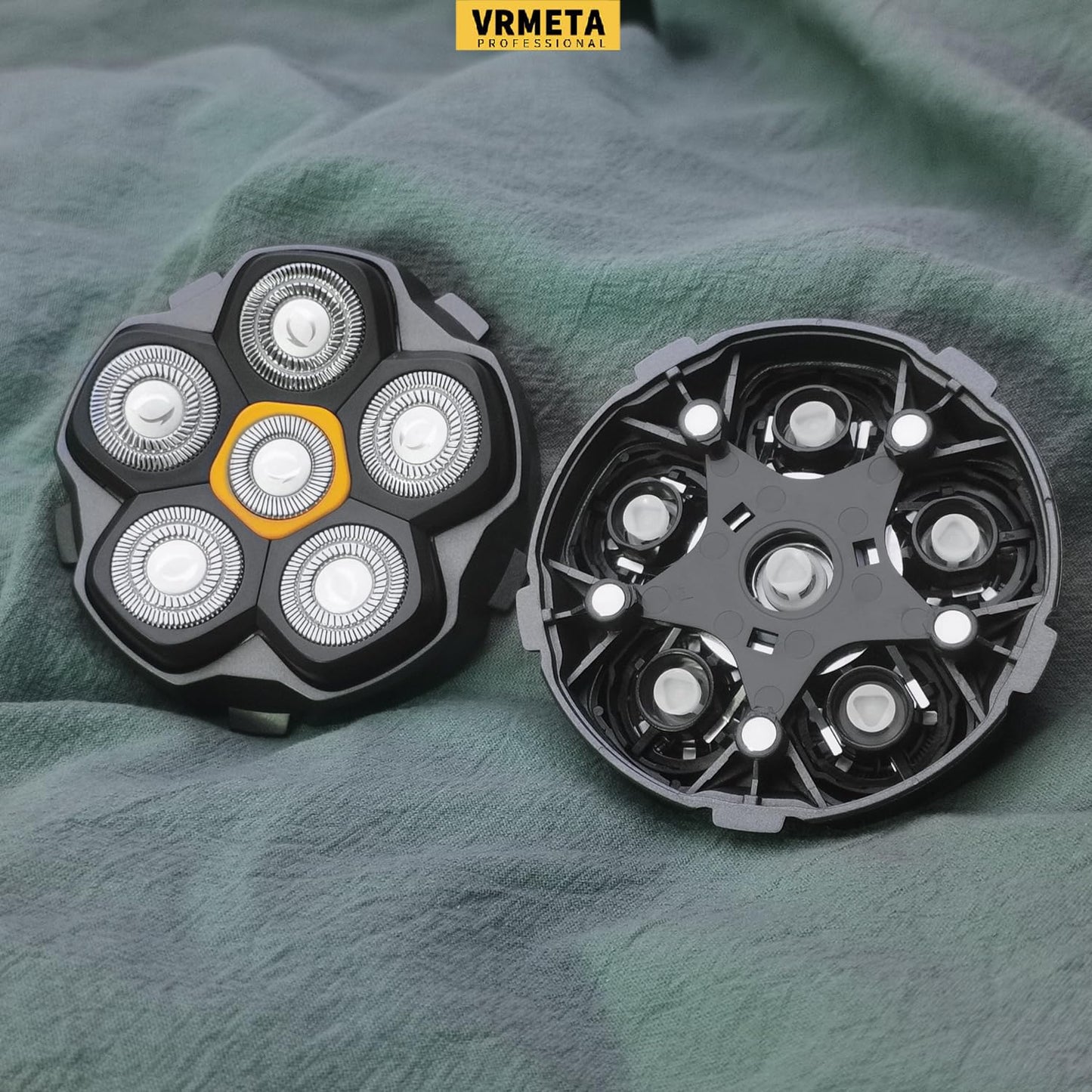 6 Blade Magnetic Replacement Shaving Heads for Bald Men Compatible with All 6D Magnetic Electric Razor (2 PCS VM-072)