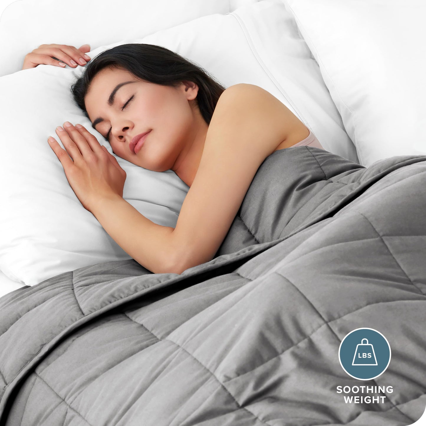 Bare Home Weighted Blanket Twin or Full Size 7lb (40" x 60") for Kids - All-Natural 100% Cotton - Premium Heavy Blanket Nontoxic Glass Beads (Grey, 40"x 60")