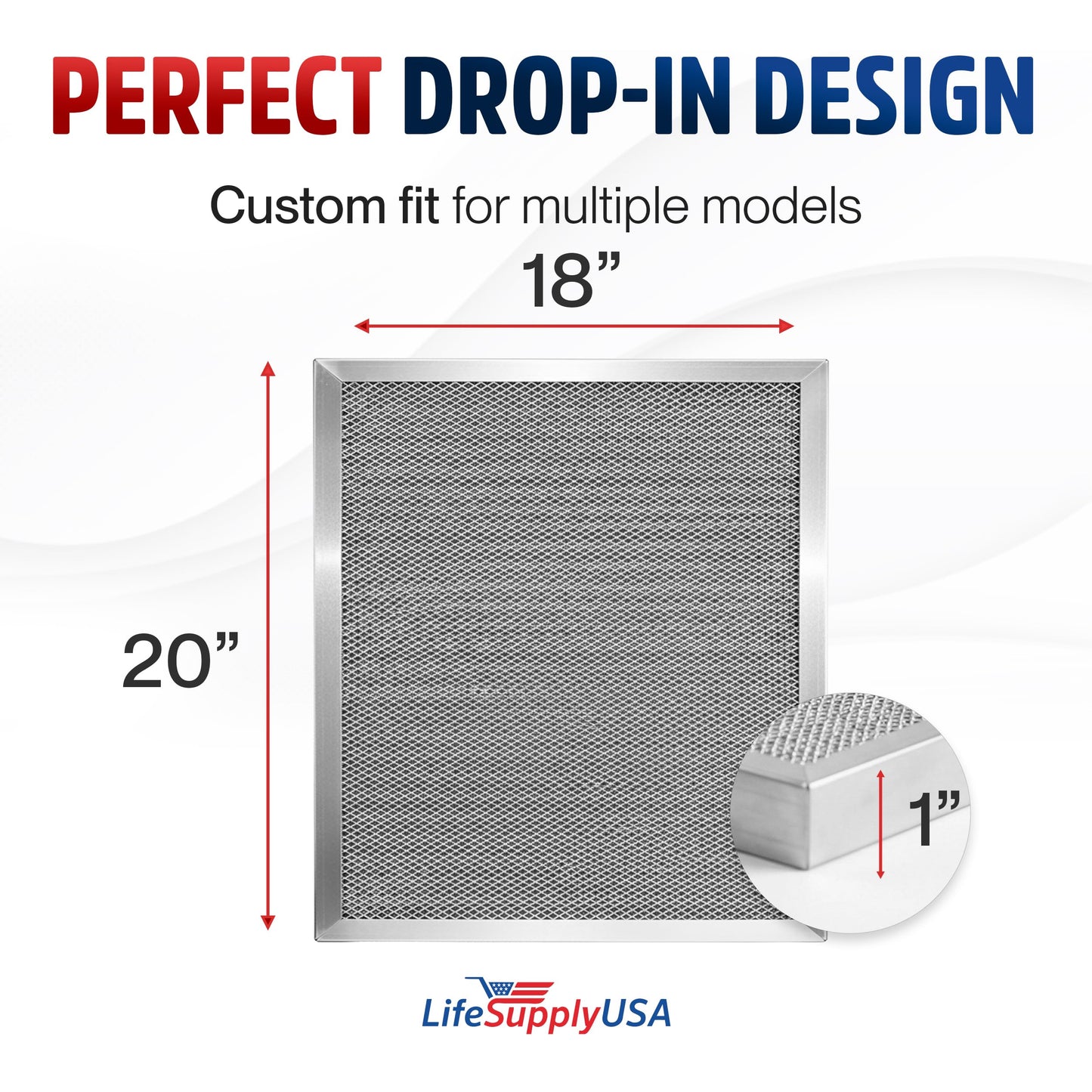 18x20x1 Electrostatic Air Filter, MERV 8, Washable, Reusable Furnace AC/HVAC Filter, Energy Saving, Easy to Clean, Long-Lasting by LifeSupplyUSA