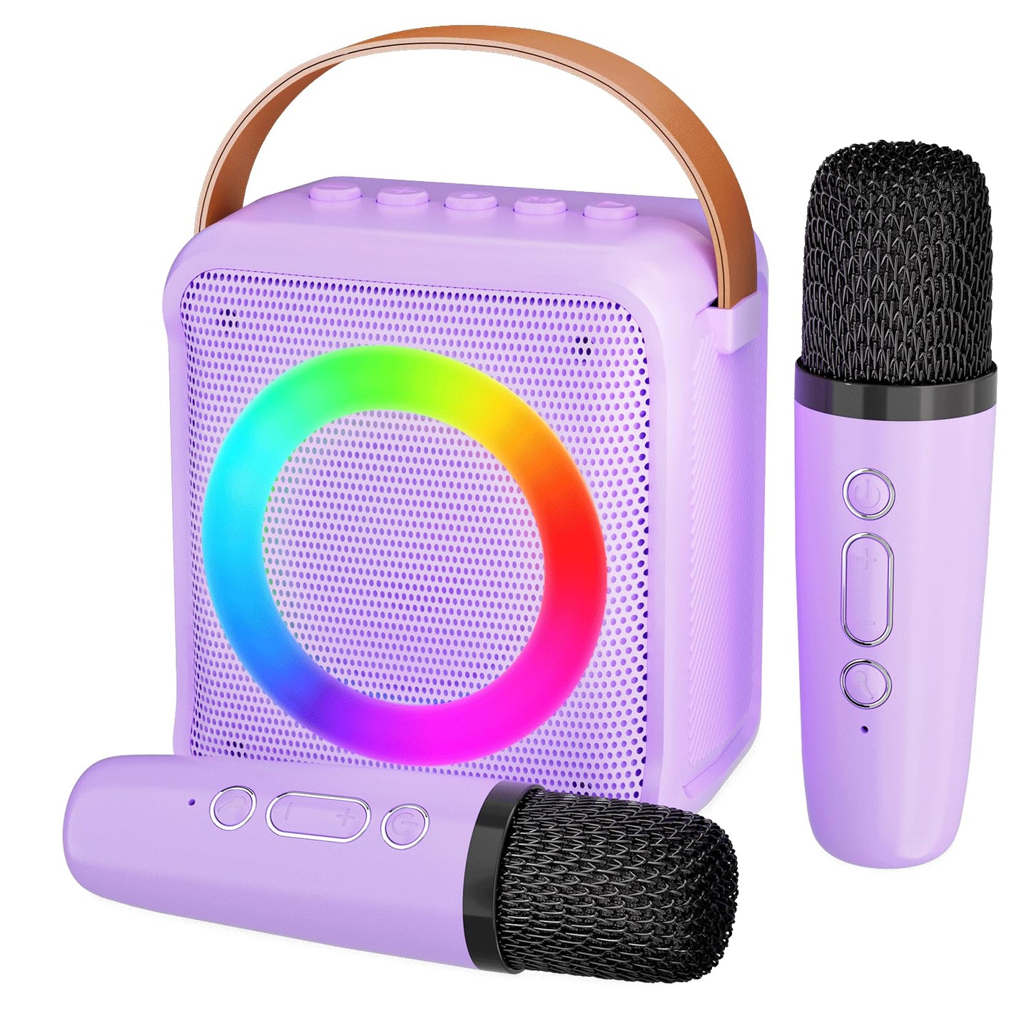 Ankuka Karaoke Player,Karaoke Microphone Machine for Kids, Portable Speaker with 2 Wireless Microphone Karaoke Player for All Smartphones,Family,Home Party,Birthday Gifts(Purple)