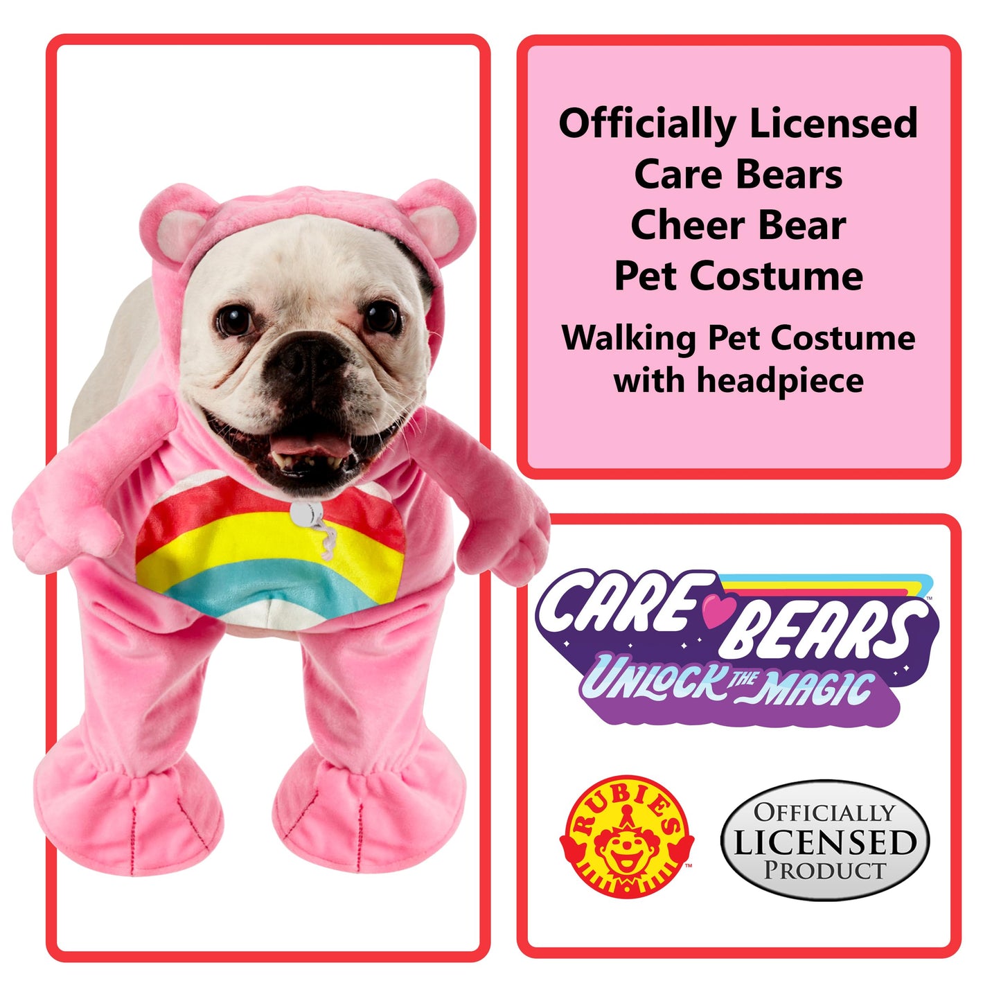 Care Bears: Cheer Bear Pet Costume for Dogs or Cats by Rubies, XL