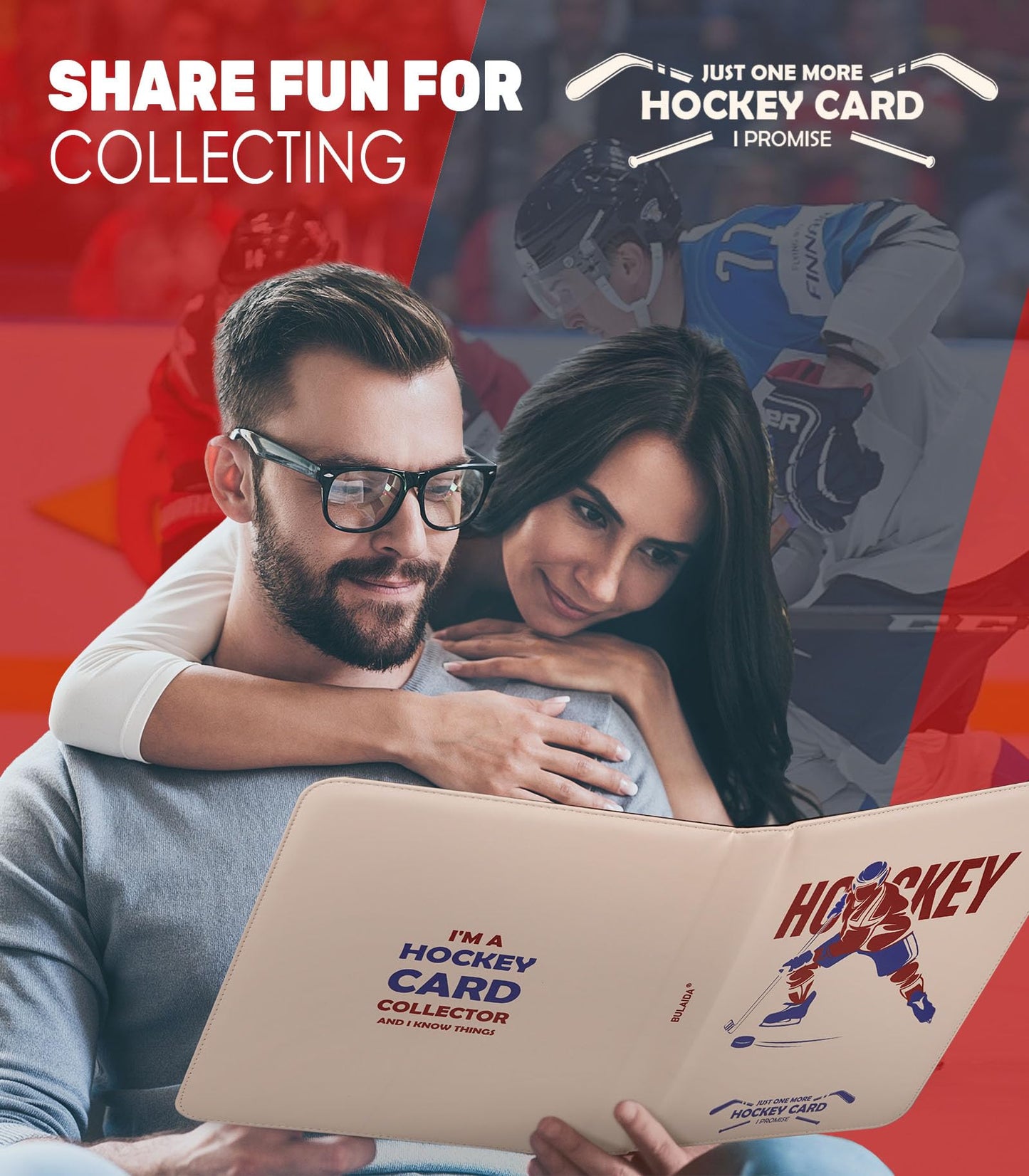 Hockey Card Binder with Sleeves, 900 Pockets 3-Ring Metal card Holder Protector Album, Card Storage Organizer Display Case Compatible with upper deck Trading Card, Sport, Football, Baseball, TCG Cards