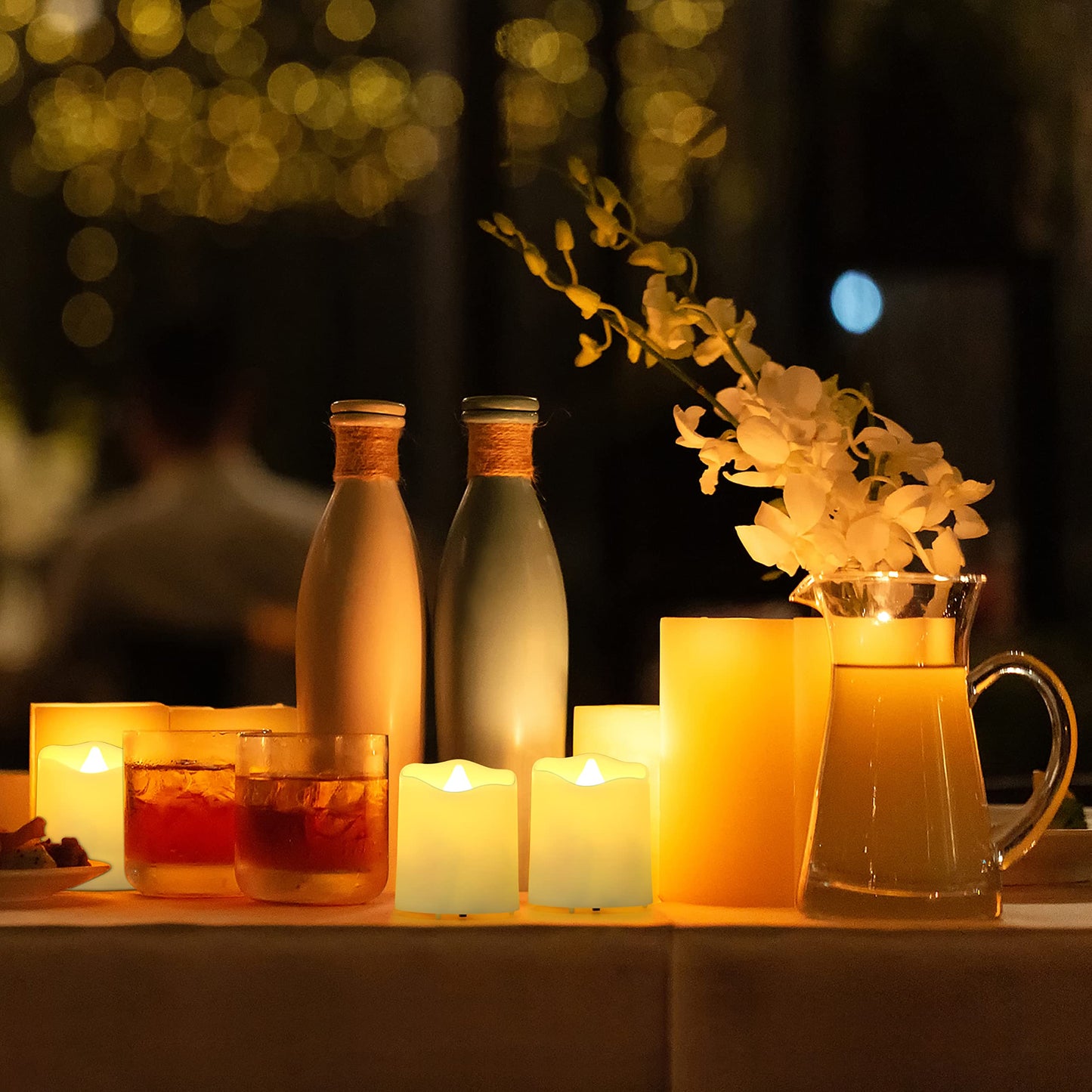 Rechargeable Flameless Tea Lights Candles with Timer & Remote, 12pcs Flickering LED Votive Candles with 2 USB Charging Cables Home, Christmas Festival Decor (Warm White)