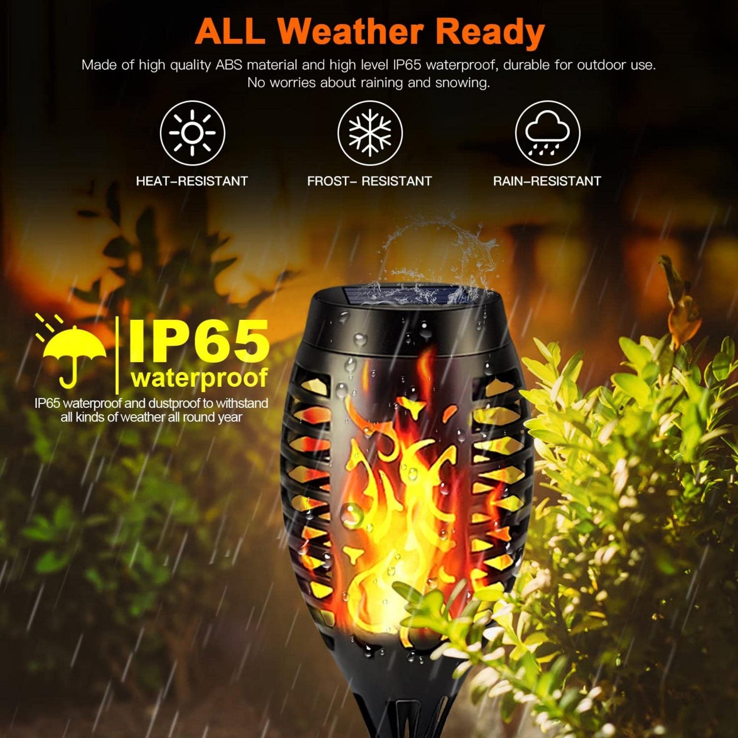 iBaycon 12 Pack Solar Torch Flame Lights, Waterproof Outdoor Solar Lights with Flickering Flame, Solar Pathway Lights for Garden Yard Patio Lawn Pathway