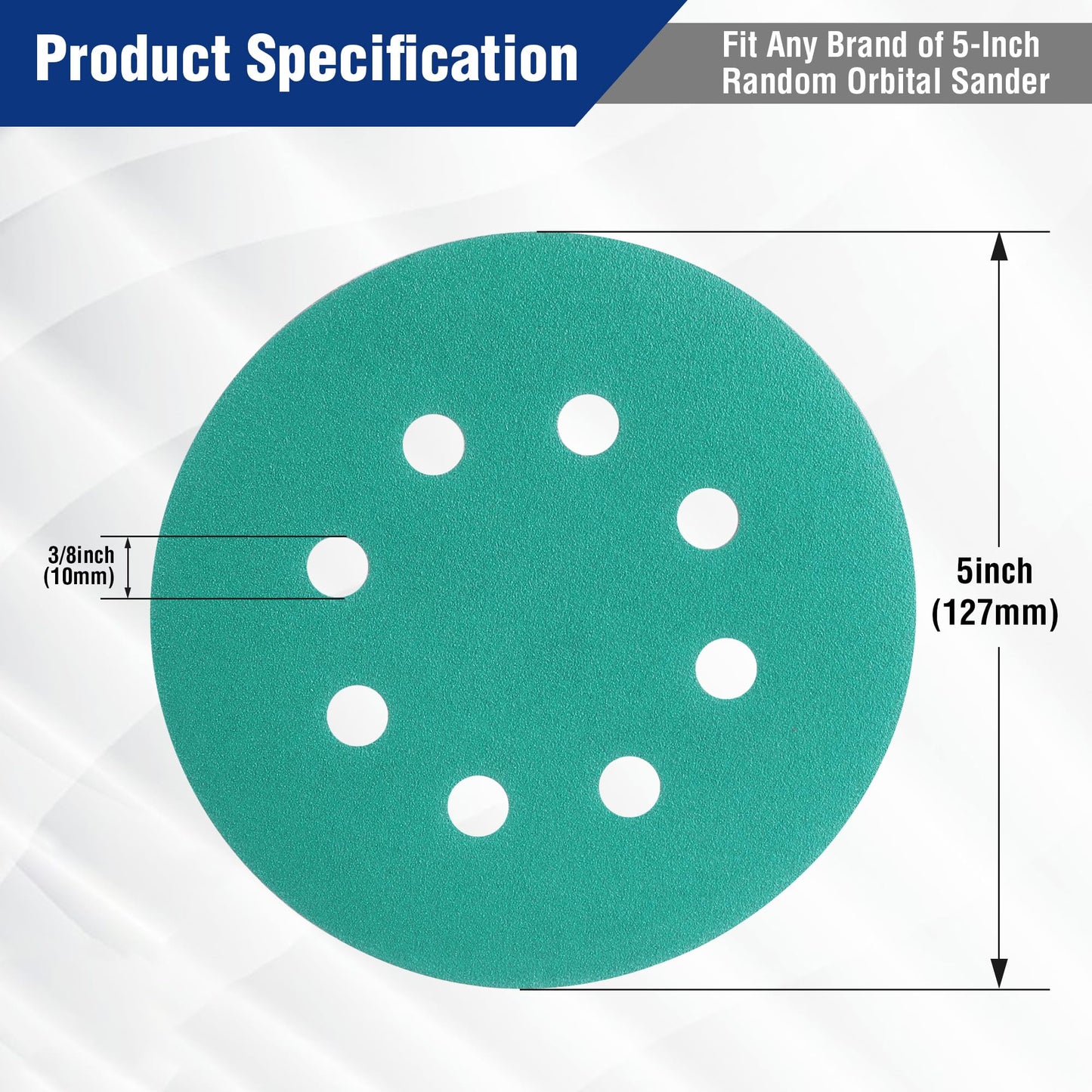 WORKPRO 150 PCS 5 Inch Premium Sanding Discs Set, 5" 8-Hole Polyester Film Hook and Loop Sandpaper, 10 Grades Include 60, 80, 100, 120, 150, 180, 240, 320, 400, 600 Grits for Random Orbital Sander