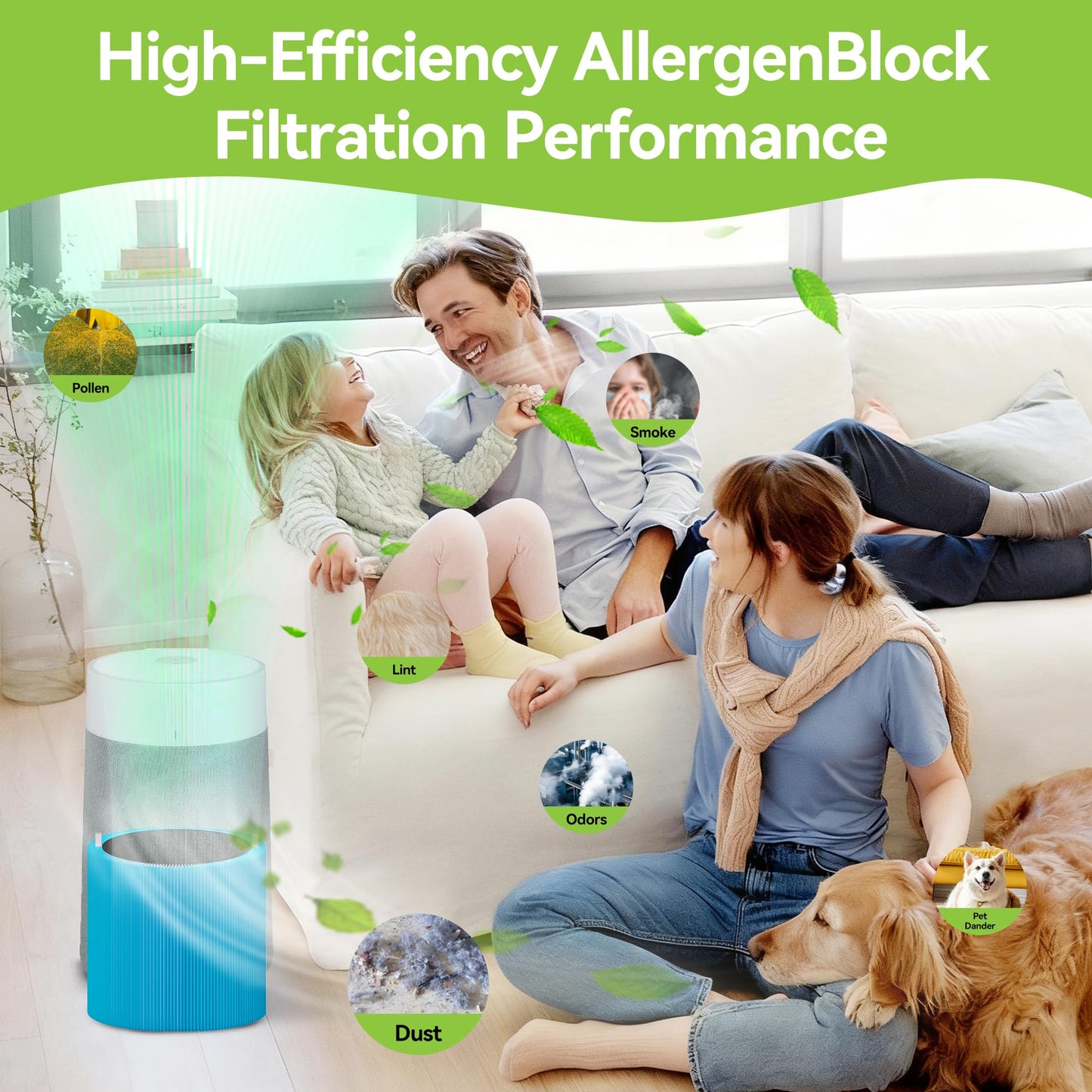 Blue Pure 411i Max AllergenBlock Replacement Filter Compatible with Blue Pure 411i Max Air Purifier, 2-in-1 H13 True HEPA and Activated Carbon Filter