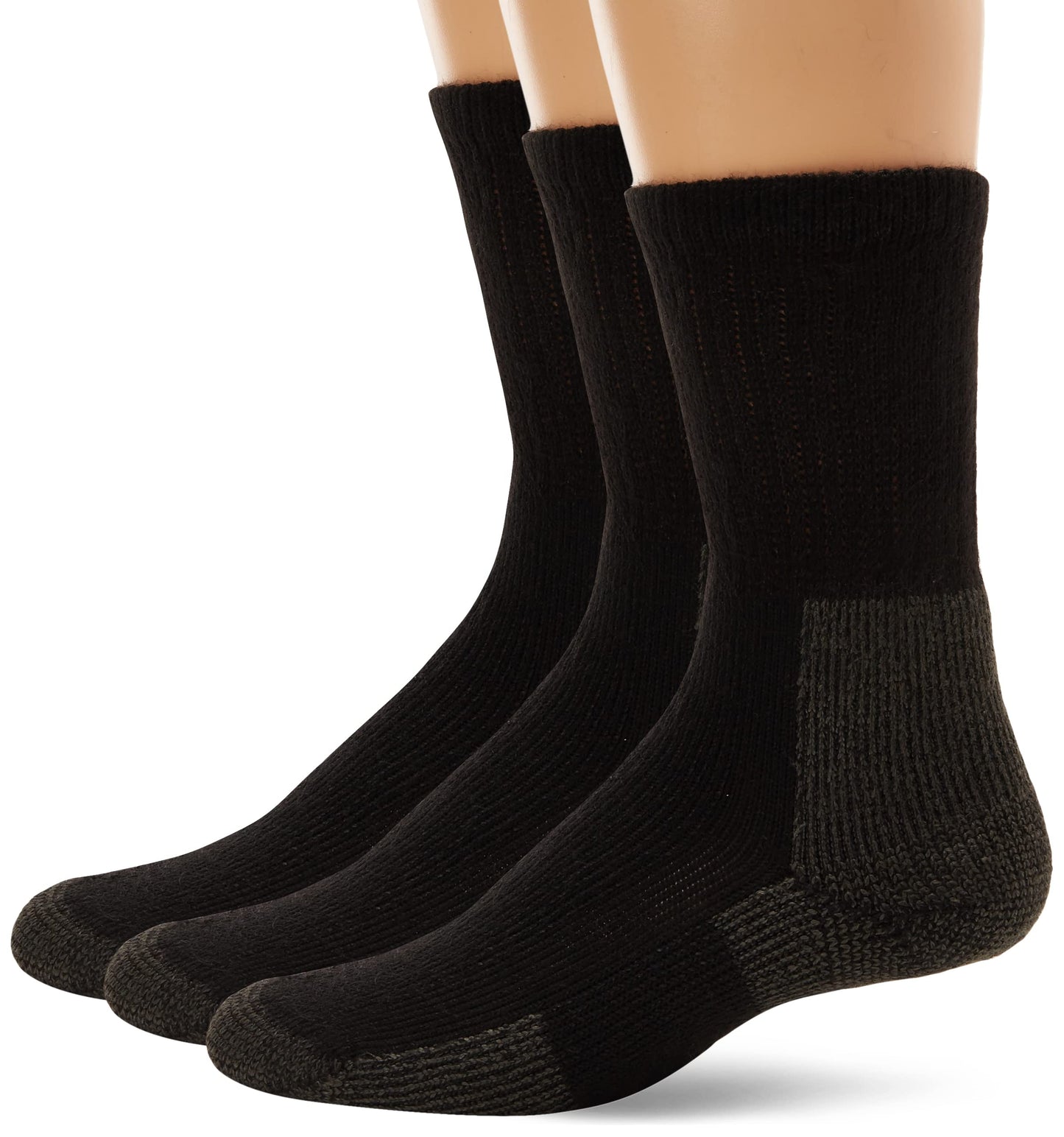 thorlos Men's Kx Max Cushion Hiking Crew Socks, Black (3 Pair Pack), Large