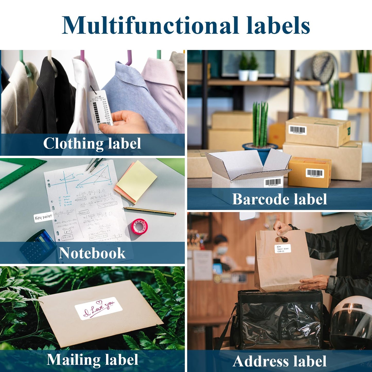 (500 Sheets, 15000 Labels) Sticker Paper, 1" x 2 5/8" Shipping Address Labels, 30 Per Page Self Adhesive Mailing Label for Laser and Inkjet Printers
