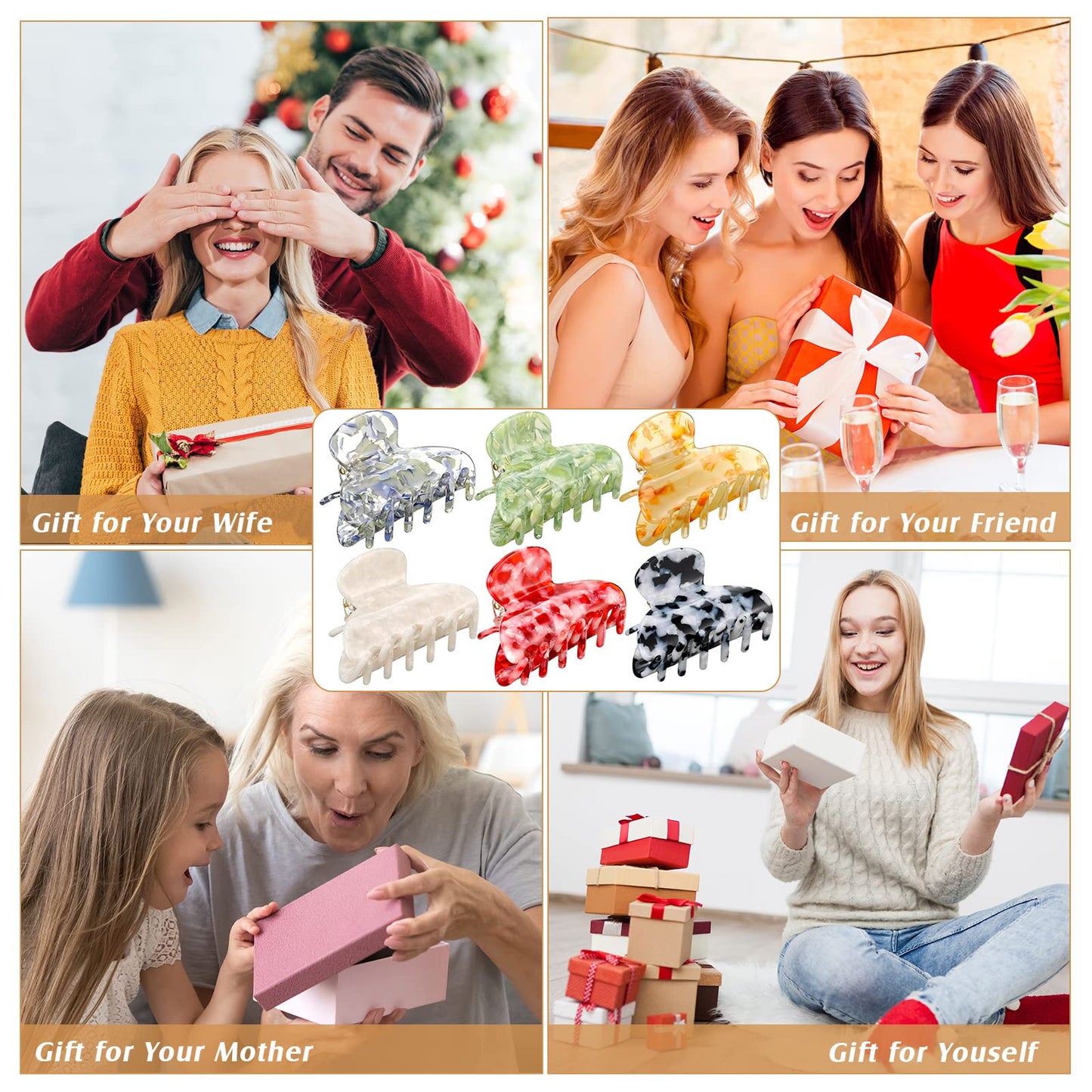 18 Pcs Hair Claw Clips Medium 2.6 Inch Tortoise Shell Hair Clips Banana Jaw Clips Celluloid French Design Barrettes Leopard Print Clip Accessories for Women Girls Hair Jaw Clip, Assorted Styles