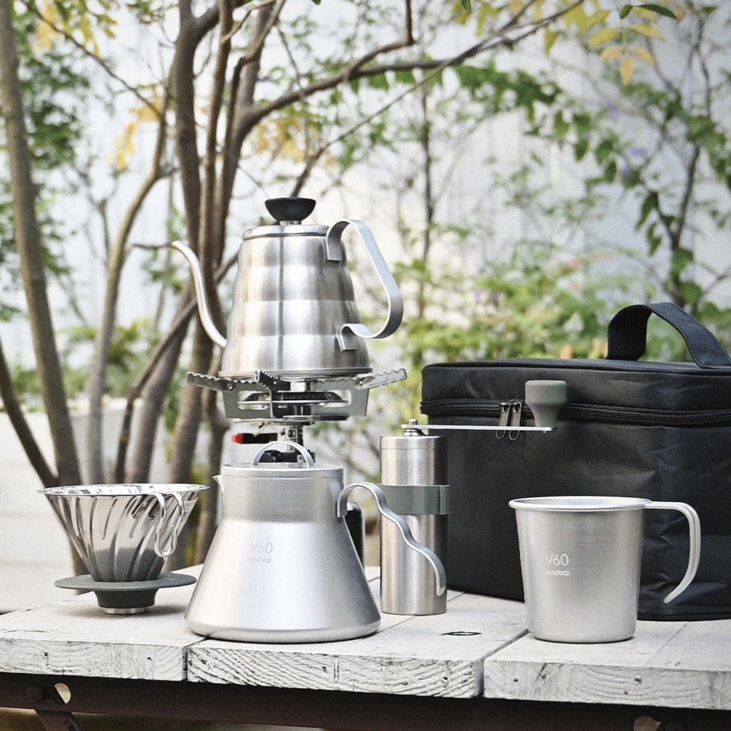HARIO O-VMM-1-HSV V60 Metal Coffee Grinder, 0.6 oz (17 g), Silver, Made in Japan