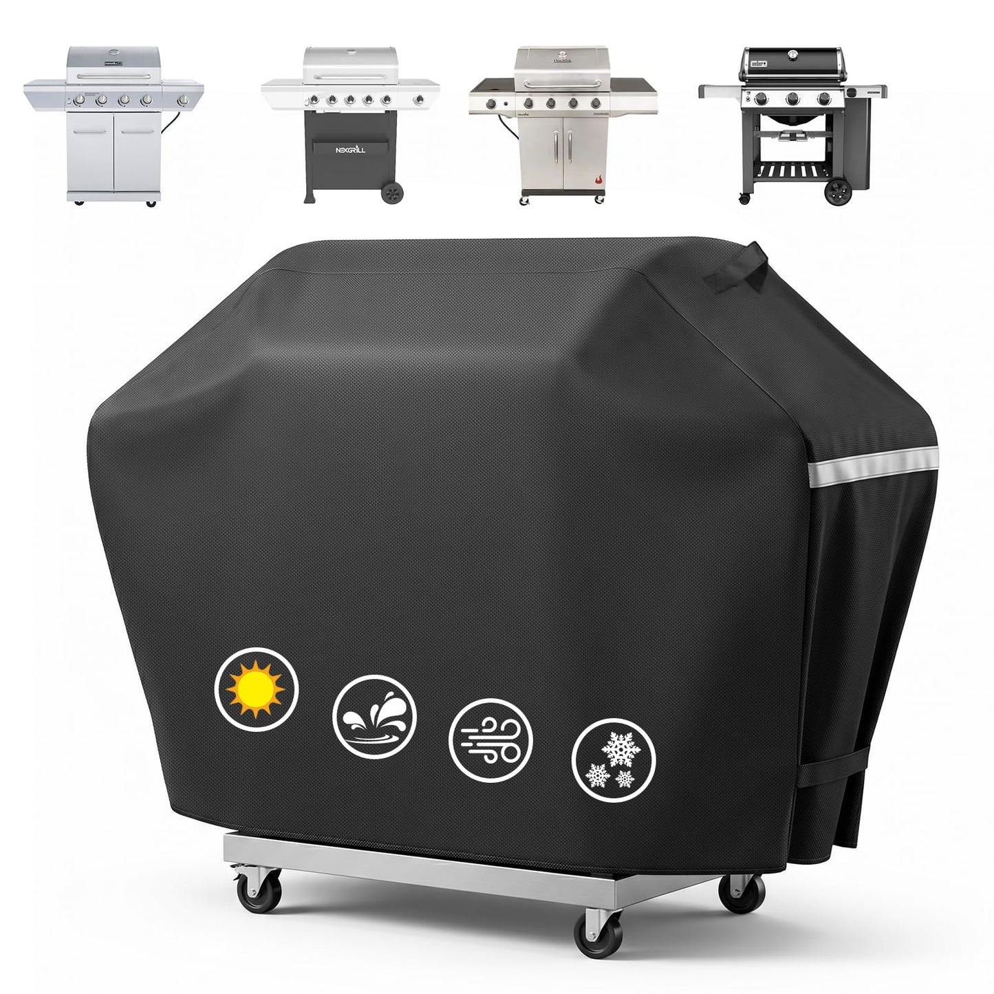 Utheer 60 Inch Grill Cover for Nexgrill 720-0830H 720-0888S 720-0888N 3, 4, 5 Burners Gas Grills, Dyna Glo DGF493PNP-D, for Weber Brinkmann CharBroil Jenn Air and More, Heavy Duty