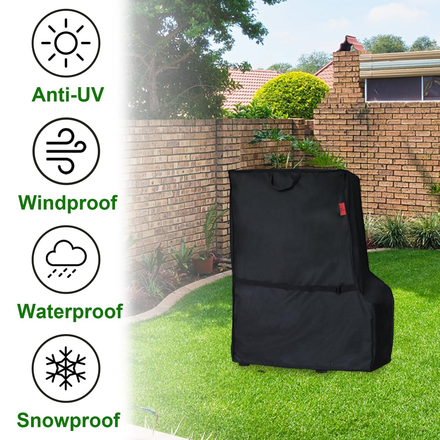 Smoker Cover Fits Bradley Smoker BS611 & BTDS76P 4-Rack Outdoor Natrual Draft Digital Vertical Smoker(Compared to Bradley 990025), Cover Geny Heavy Duty Waterproof Outdoor Cover (26"W x 20"D x 35"H)