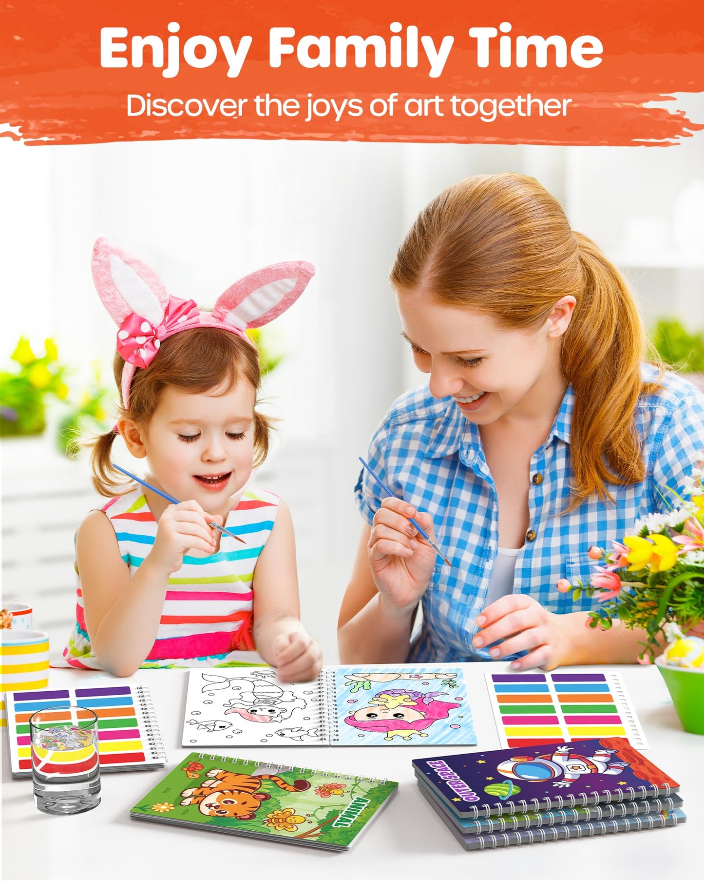 D-FantiX 24 Pack Paint with Water Coloring Books for Kids Ages 4-8-12, Birthday Party Favors Bulk Gifts Goodie Bag Stuffers, Arts and Crafts Classroom Prizes Rewards, Children Easter Basket Stuffers