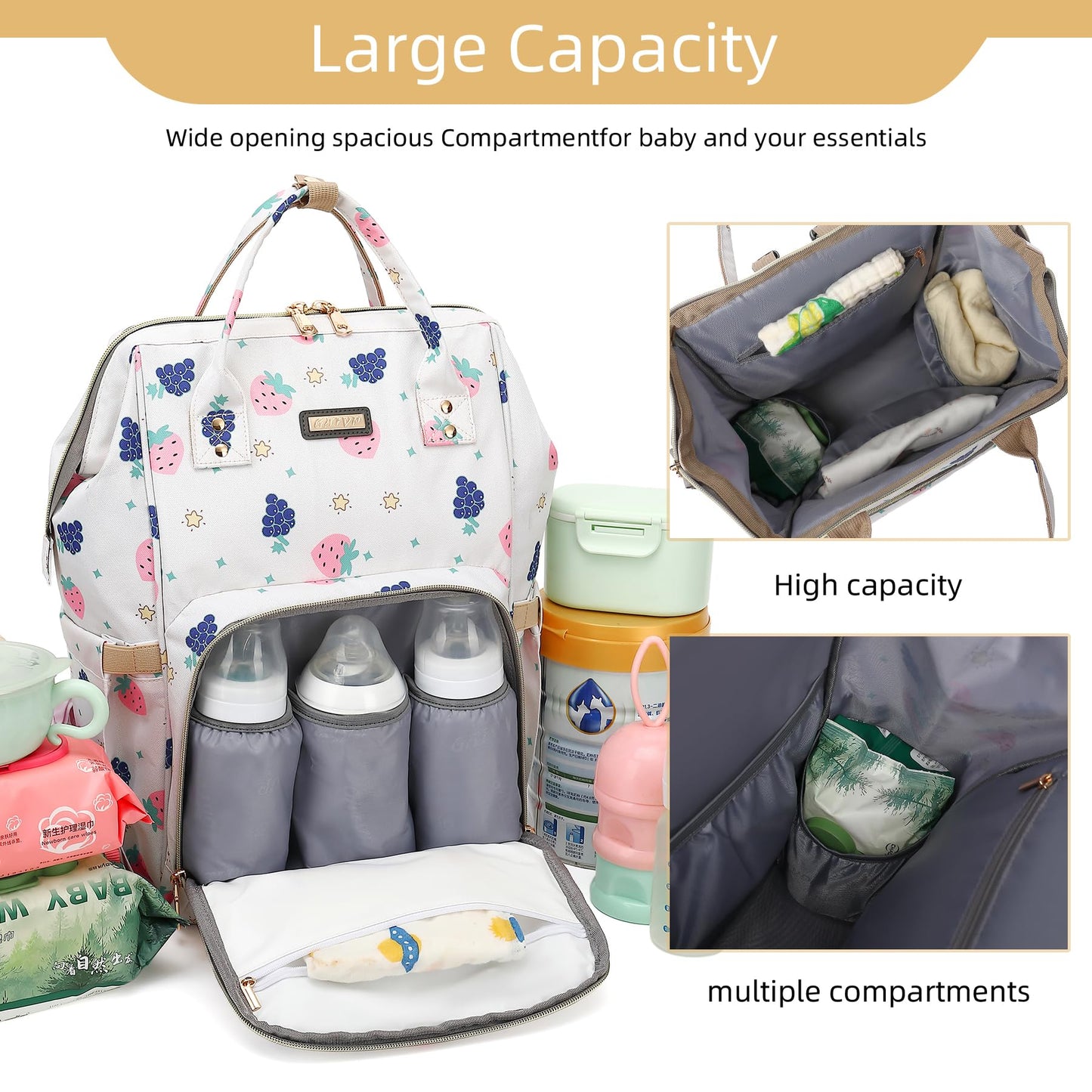 Diaper Bag Backpack for Women, Baby Bags for Girls,Diaper Bag with Changing Pad, and Insulated Pockets